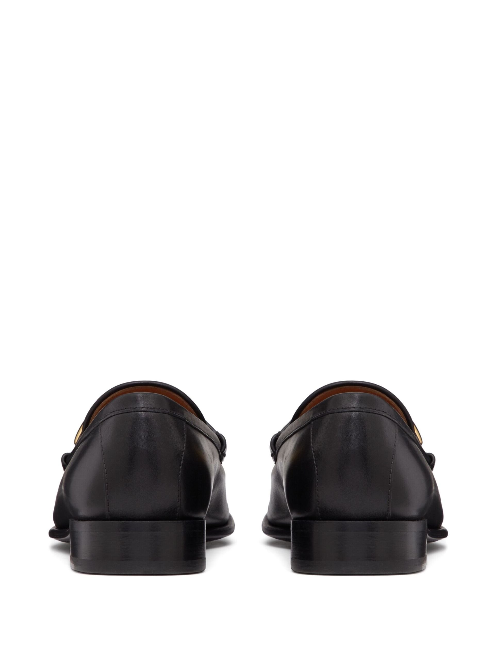 Black VLogo Signature Leather Loafers - 3