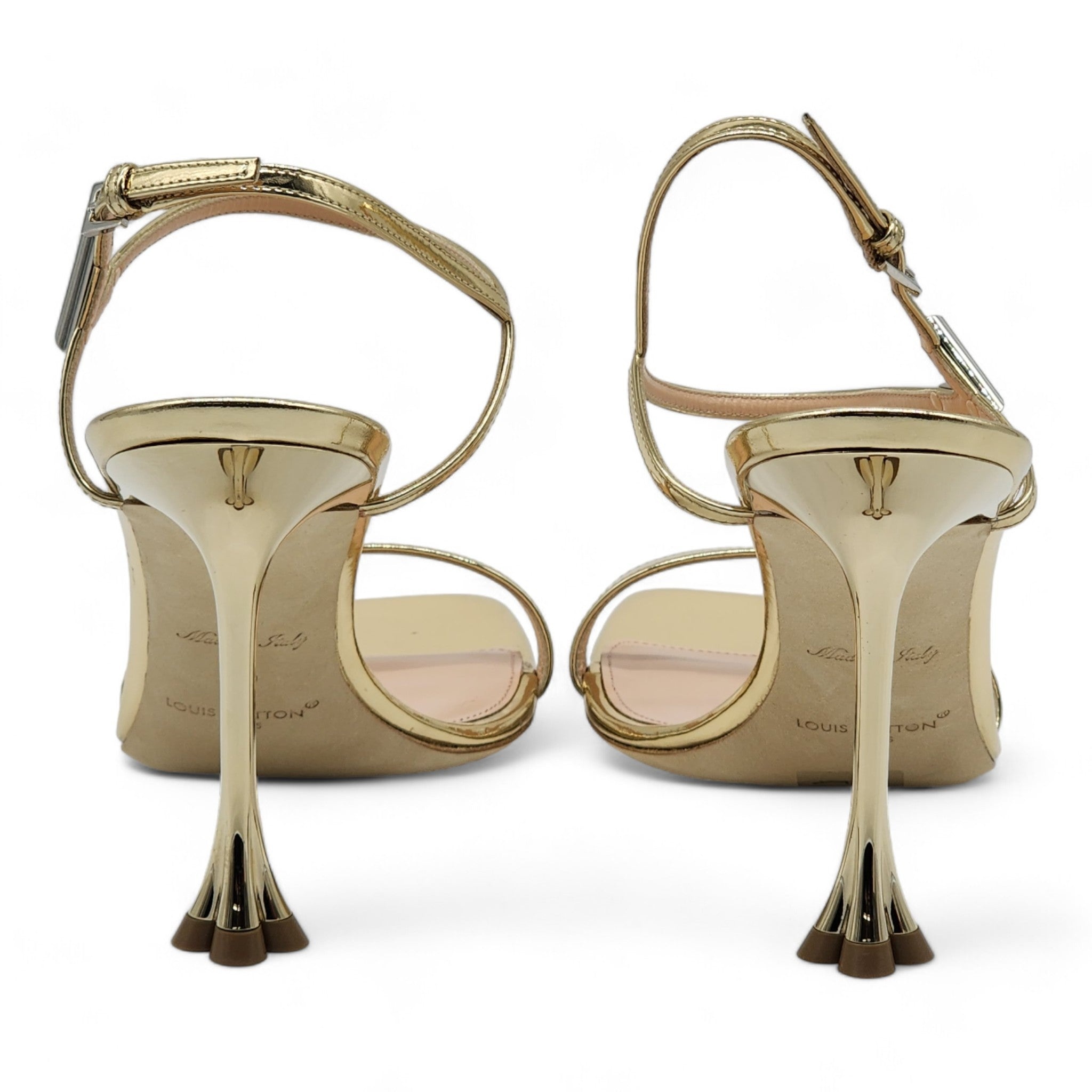 Louis Vuitton Blossom Sandals Leather in Gold (40) - 5