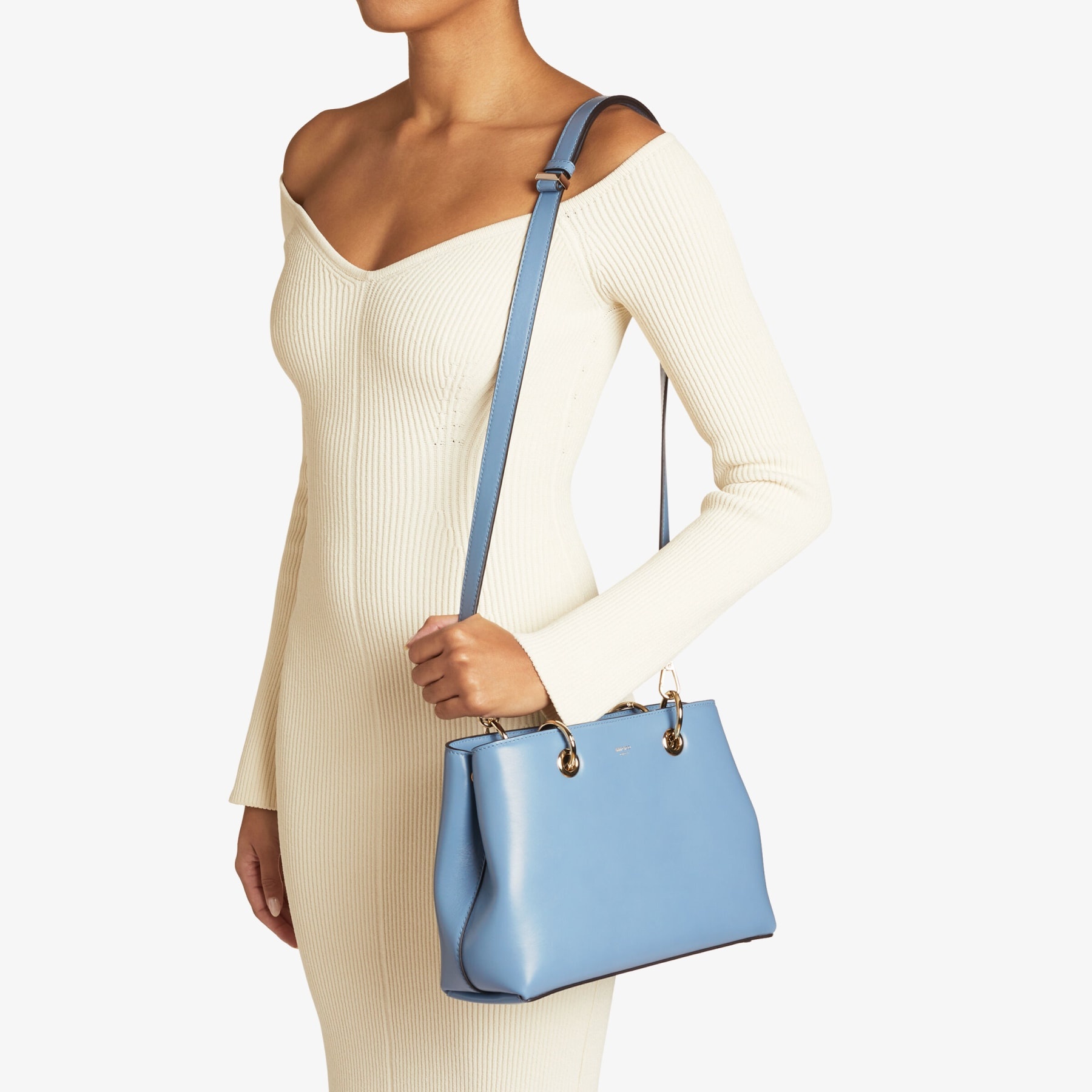 Bon Bon Tote S
Smoky Blue Soft Shiny Calf Leather Tote Bag - 2