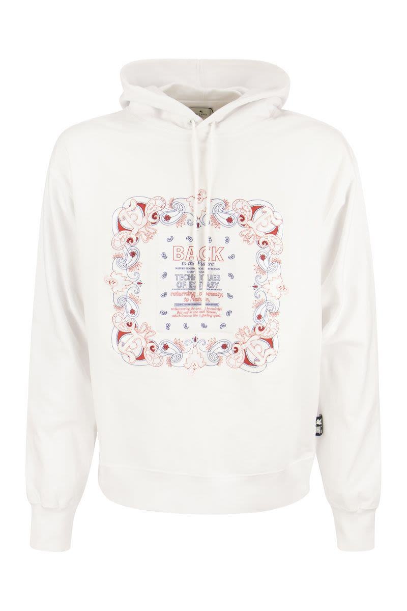 ETRO COTTON SWEATSHIRT WITH BANDANA INLAY PRINT - 1