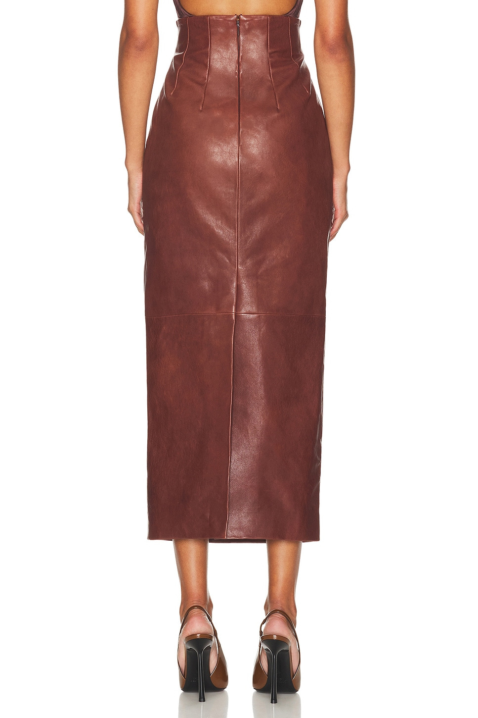 The Svelte Leather Midi Skirt - 4