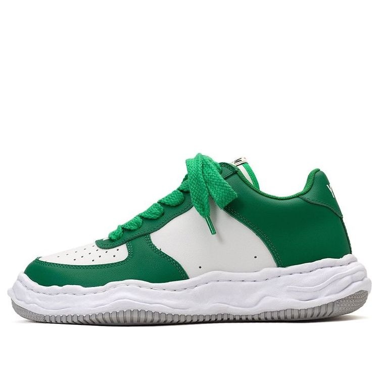 Maison MIHARA YASUHIRO WAYNE OG Sole Leather Low-top Sneaker 'White Green' A08FW706-WHTGRN - 6