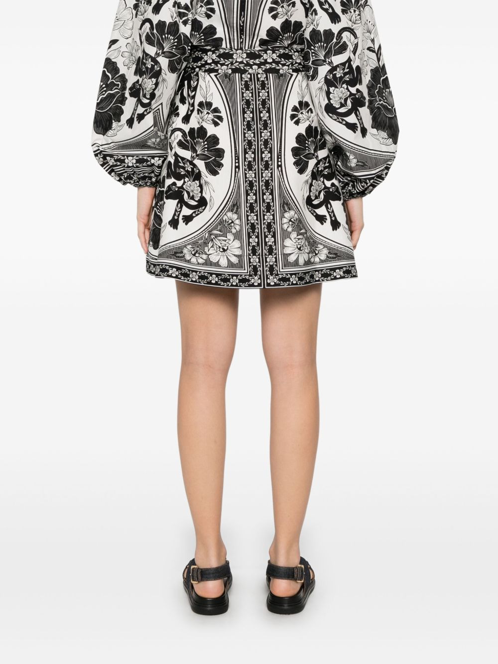 Flower Leopard mini skirt - 4