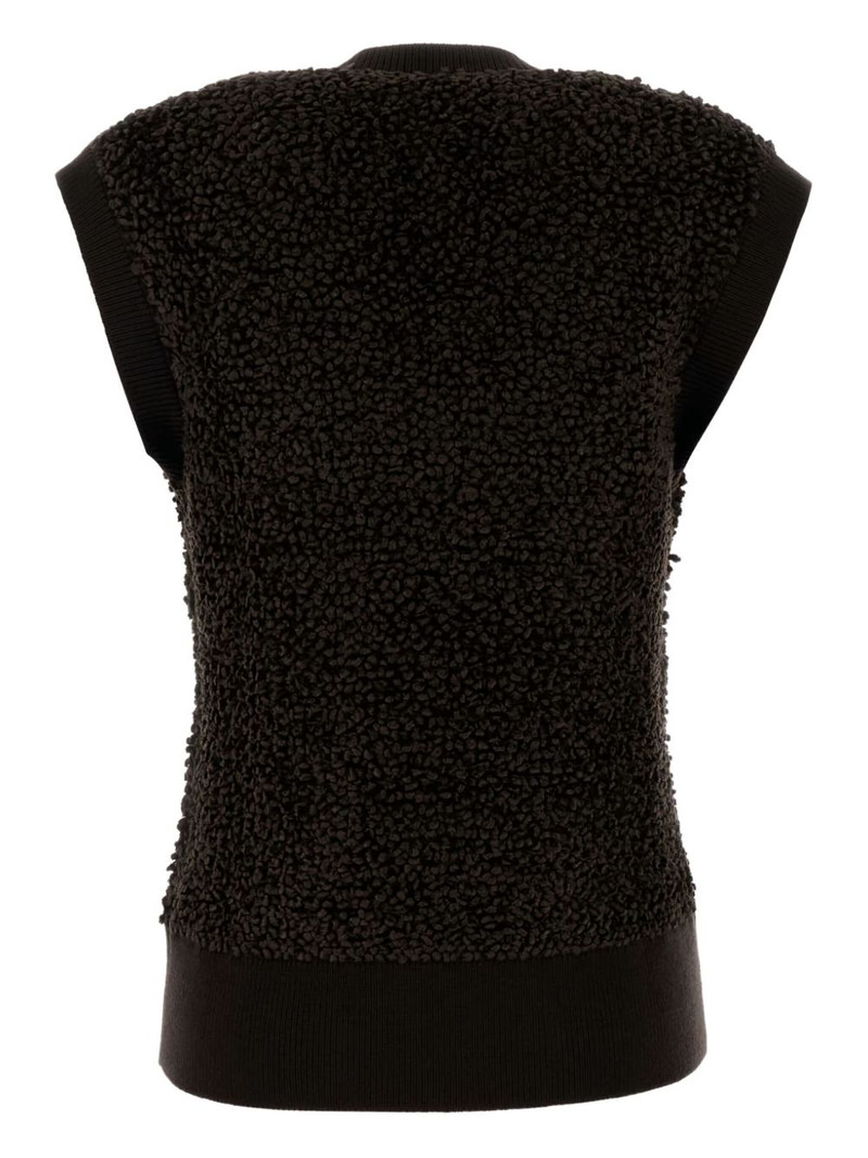 FERRAGAMO V-neck bouclé top outlook