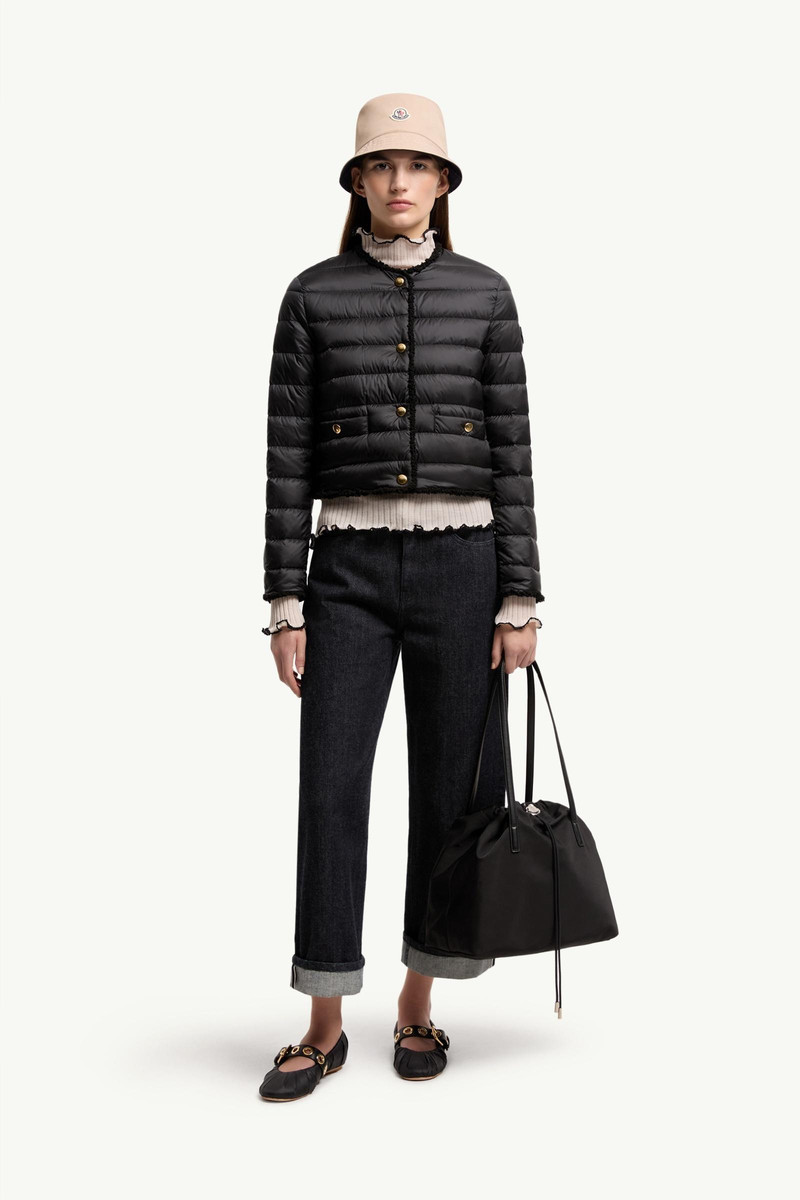 Moncler Fleurs Bouclé-Trimmed Short Down Jacket outlook