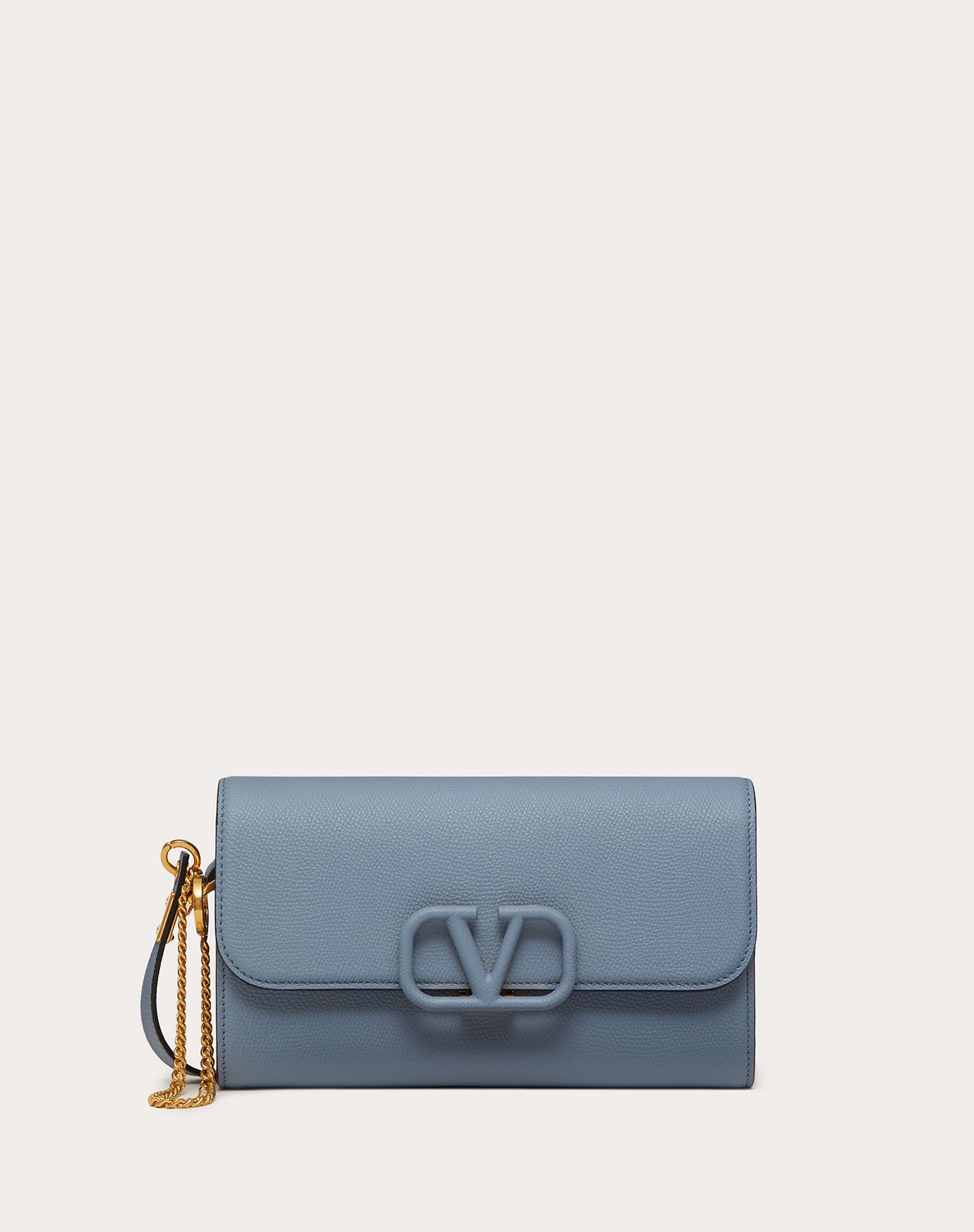 VSLING Grainy Calfskin Clutch with Shoulder Strap - 1