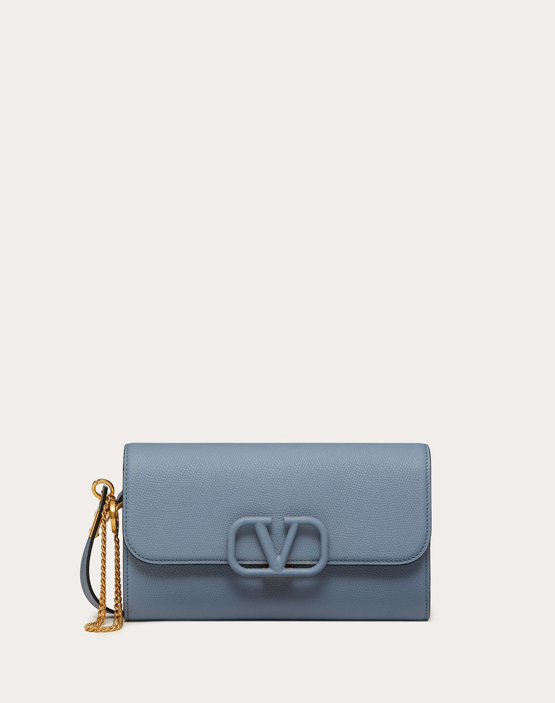 VSLING Grainy Calfskin Clutch with Shoulder Strap 1