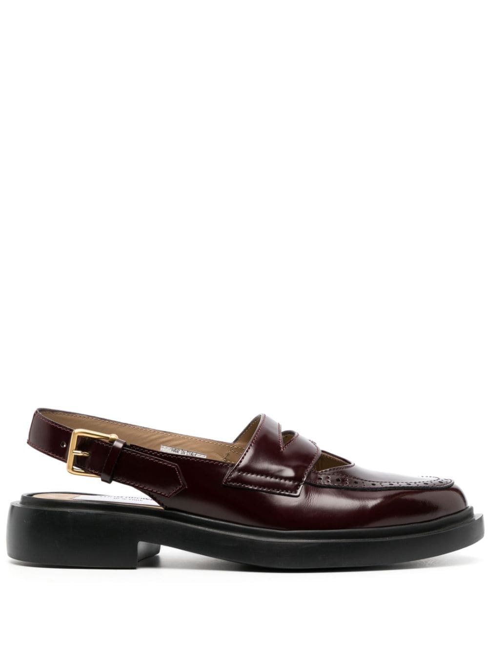 slingback-strap leather loafers - 1
