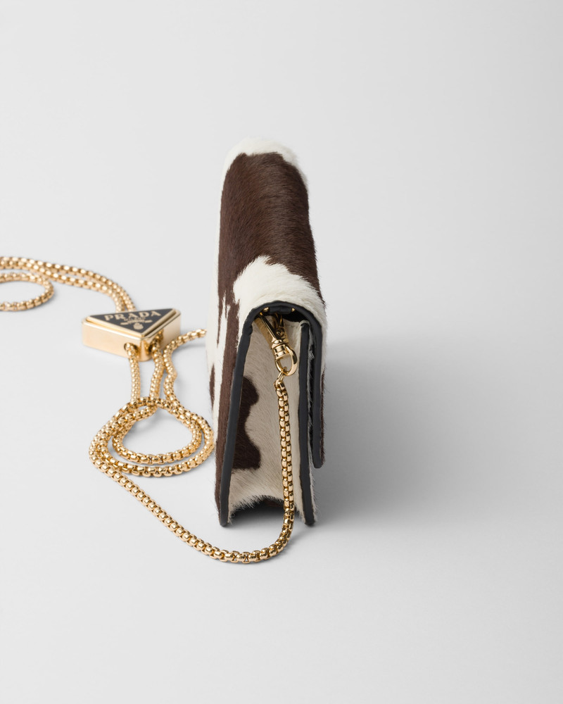 Printed leather card holder with shoulder strap 5
