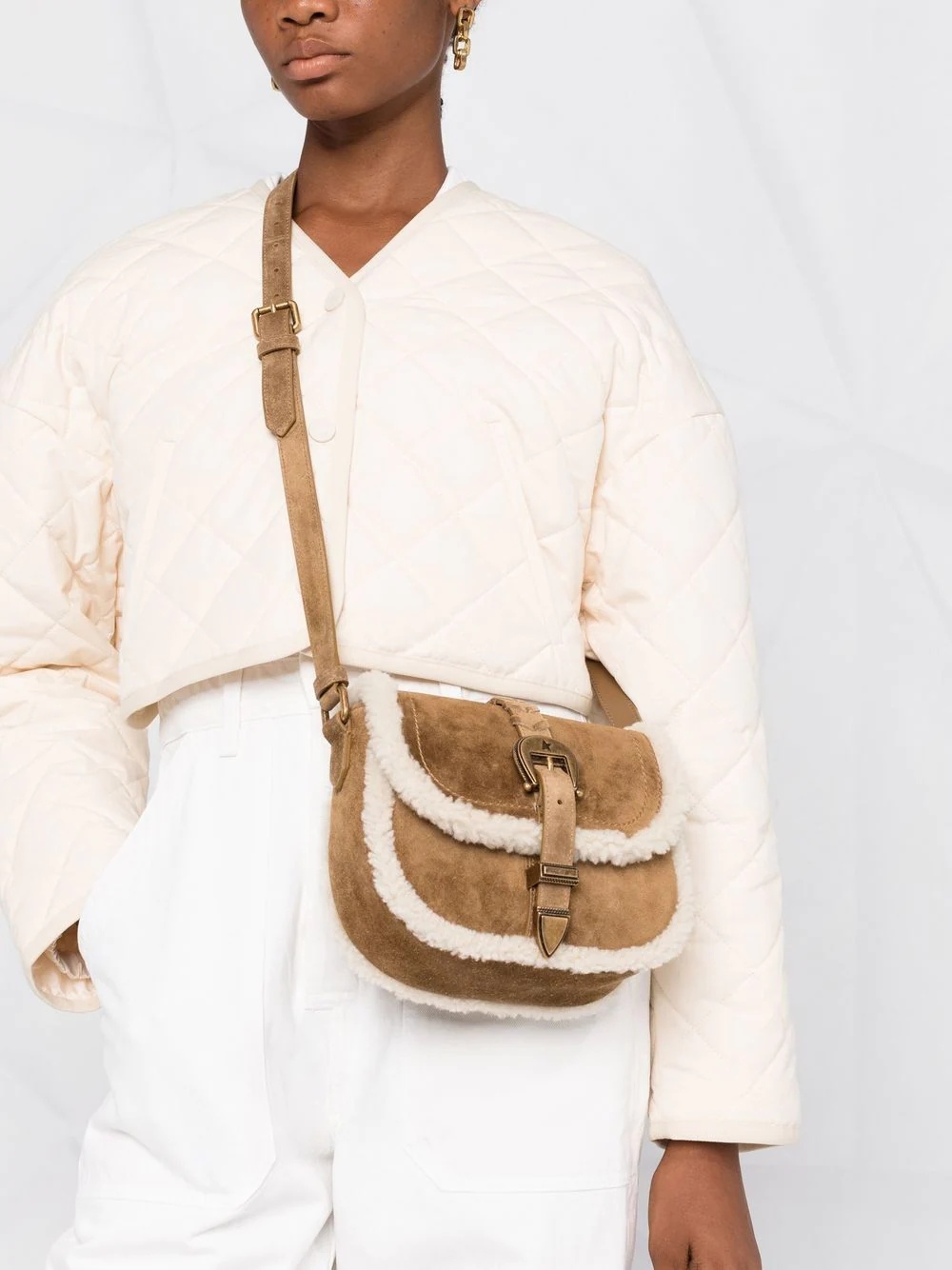 Rodeo shearling-trim shoulder bag - 3