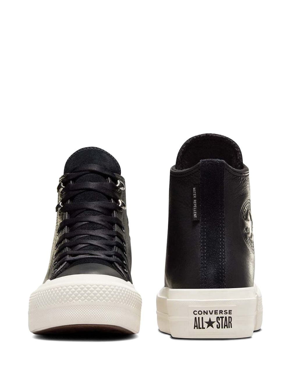 platform leather hi-top sneakers - 3