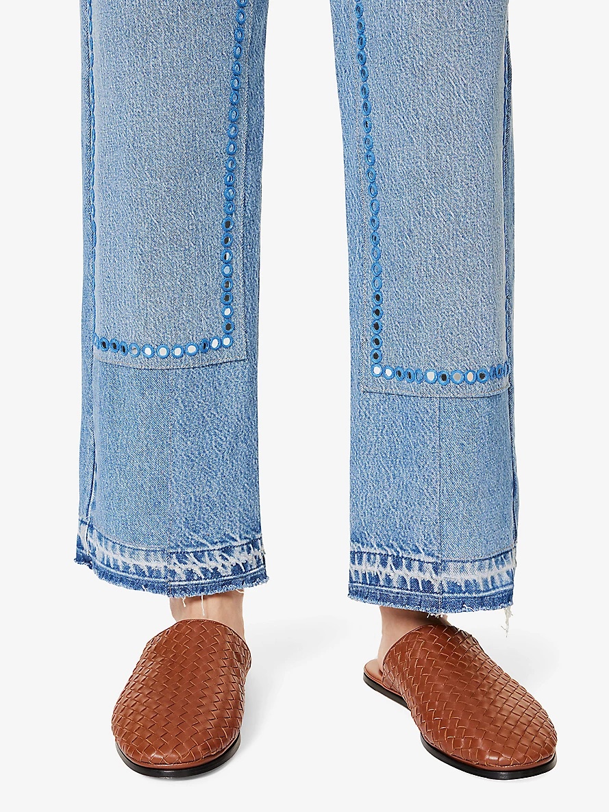 Double-knee mirror-embellished jeans - 5