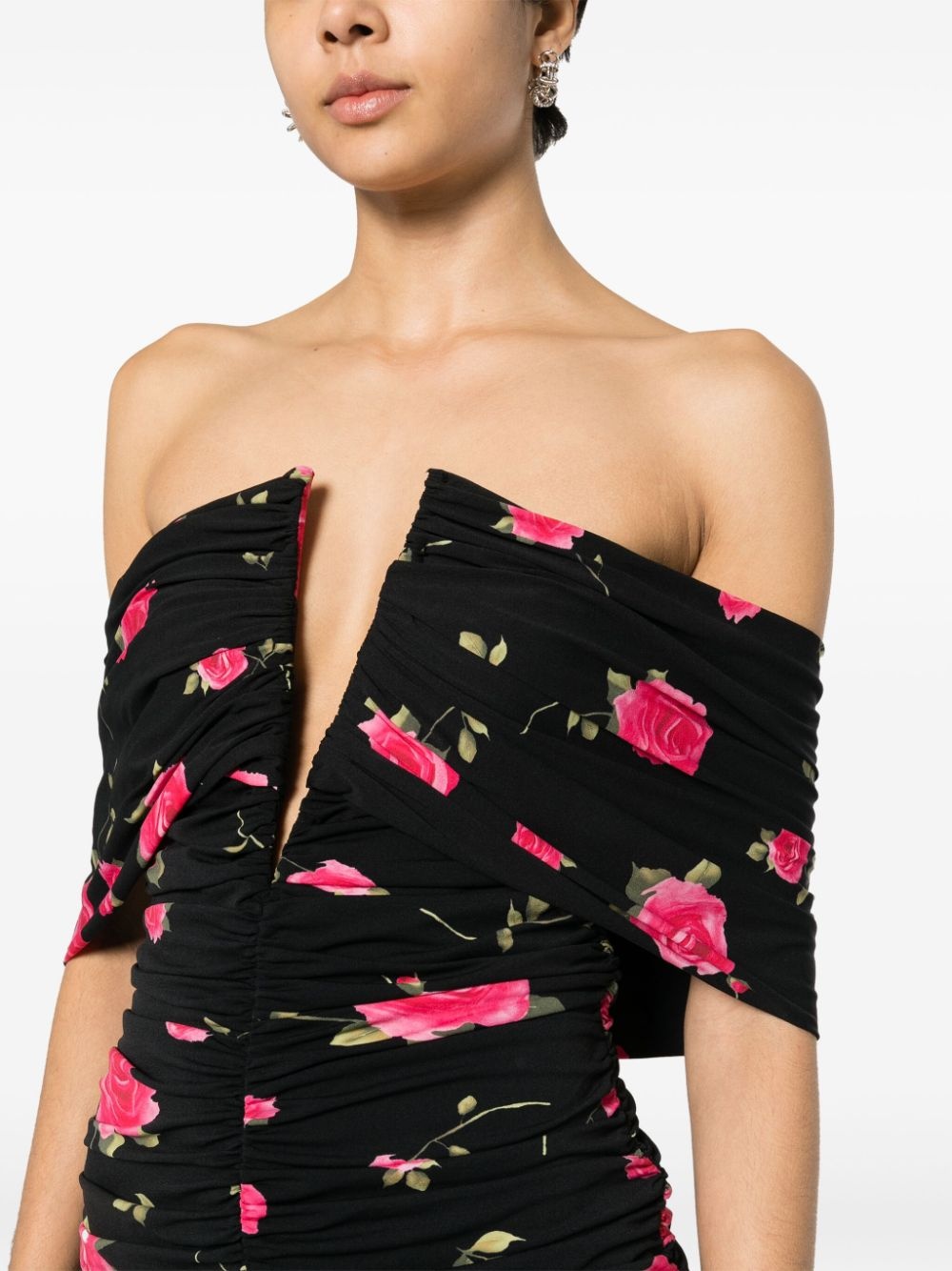 V-neck ruched dress - 5