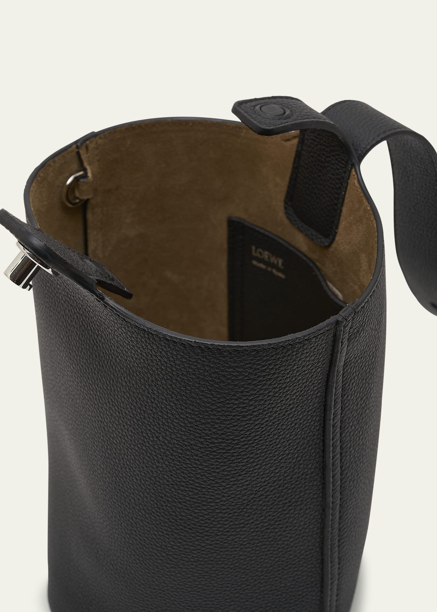 Mini Pebbled Leather Bucket Bag - 4