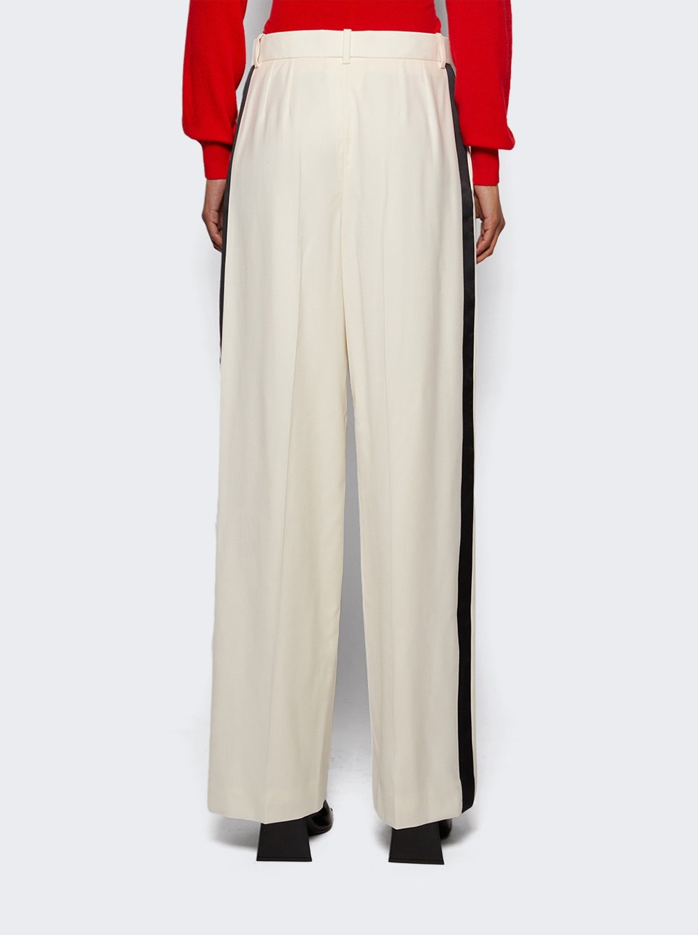 Low Rise Tuxedo Trouser Off White And Black - 5