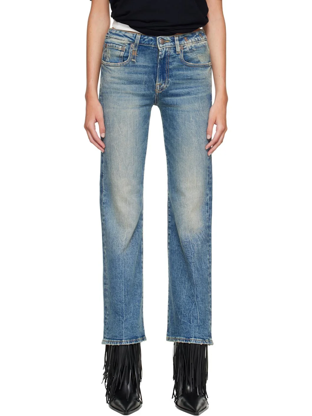 Blue Joan Cropped Flare Jeans - 1
