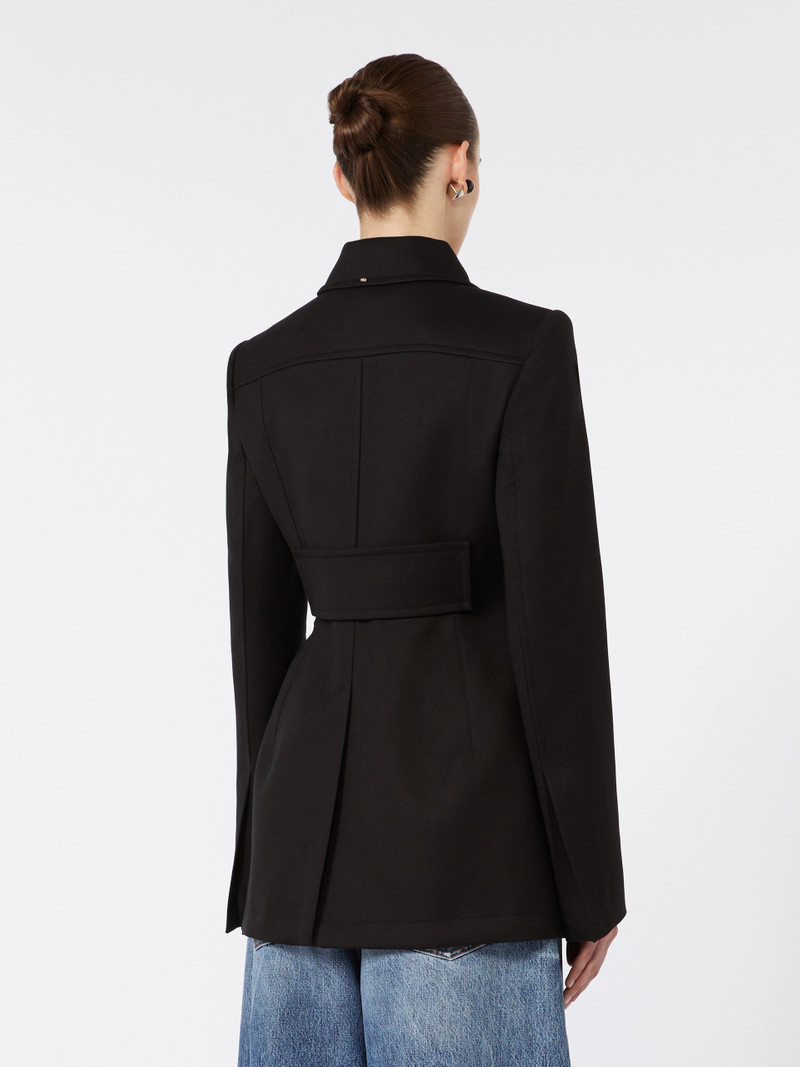 OTTELIA Fitted gabardine shirt jacket - BLACK 4