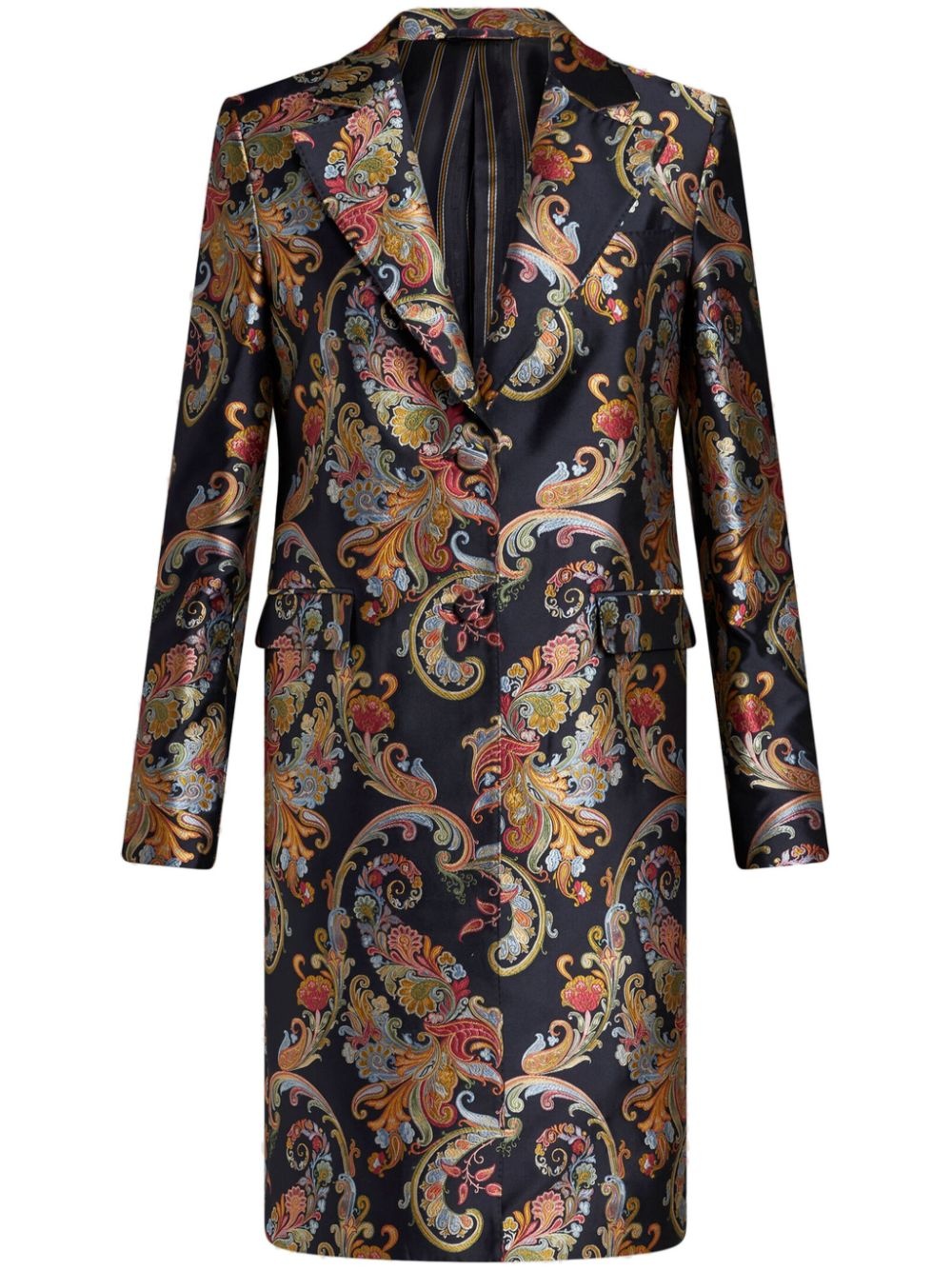 paisley-print jacquard coat - 1