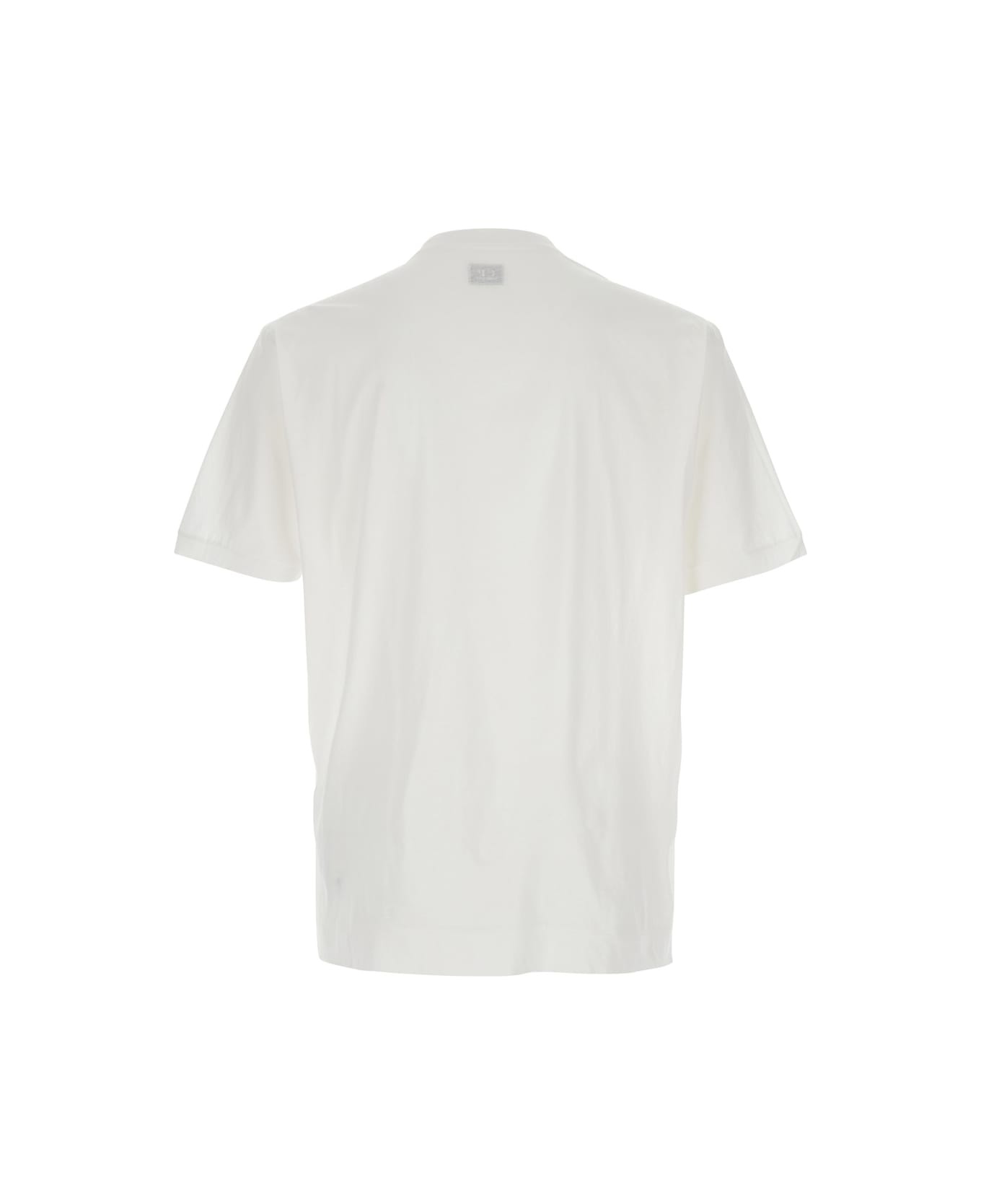 White Crewneck T-shirt With Logo Detail On The Front In Cotton Woman - 2