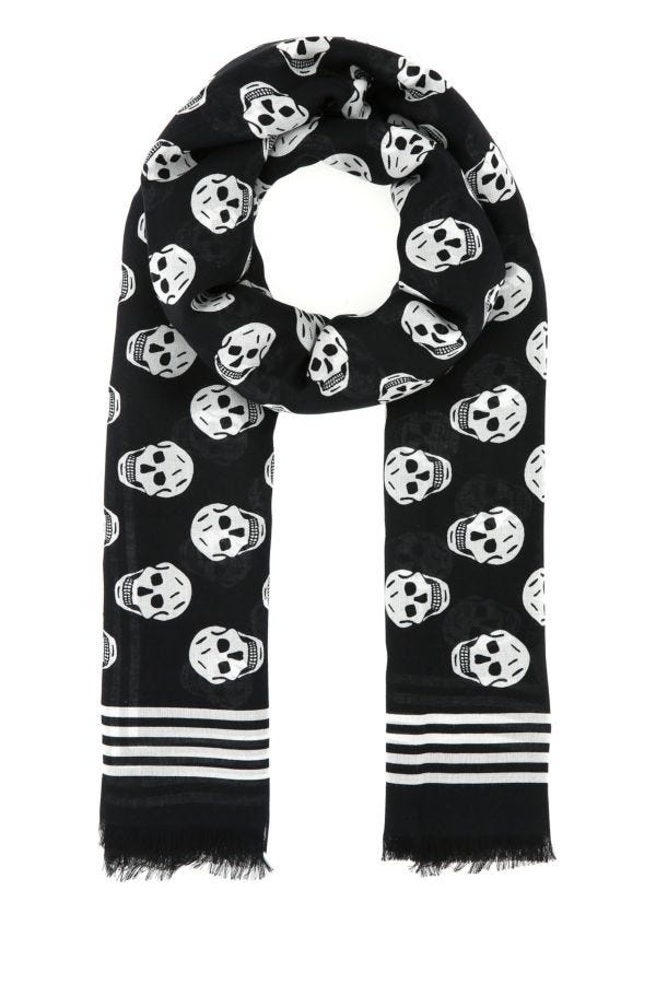 ALEXANDER MCQUEEN WOMAN Printed Wool Scarf - 1