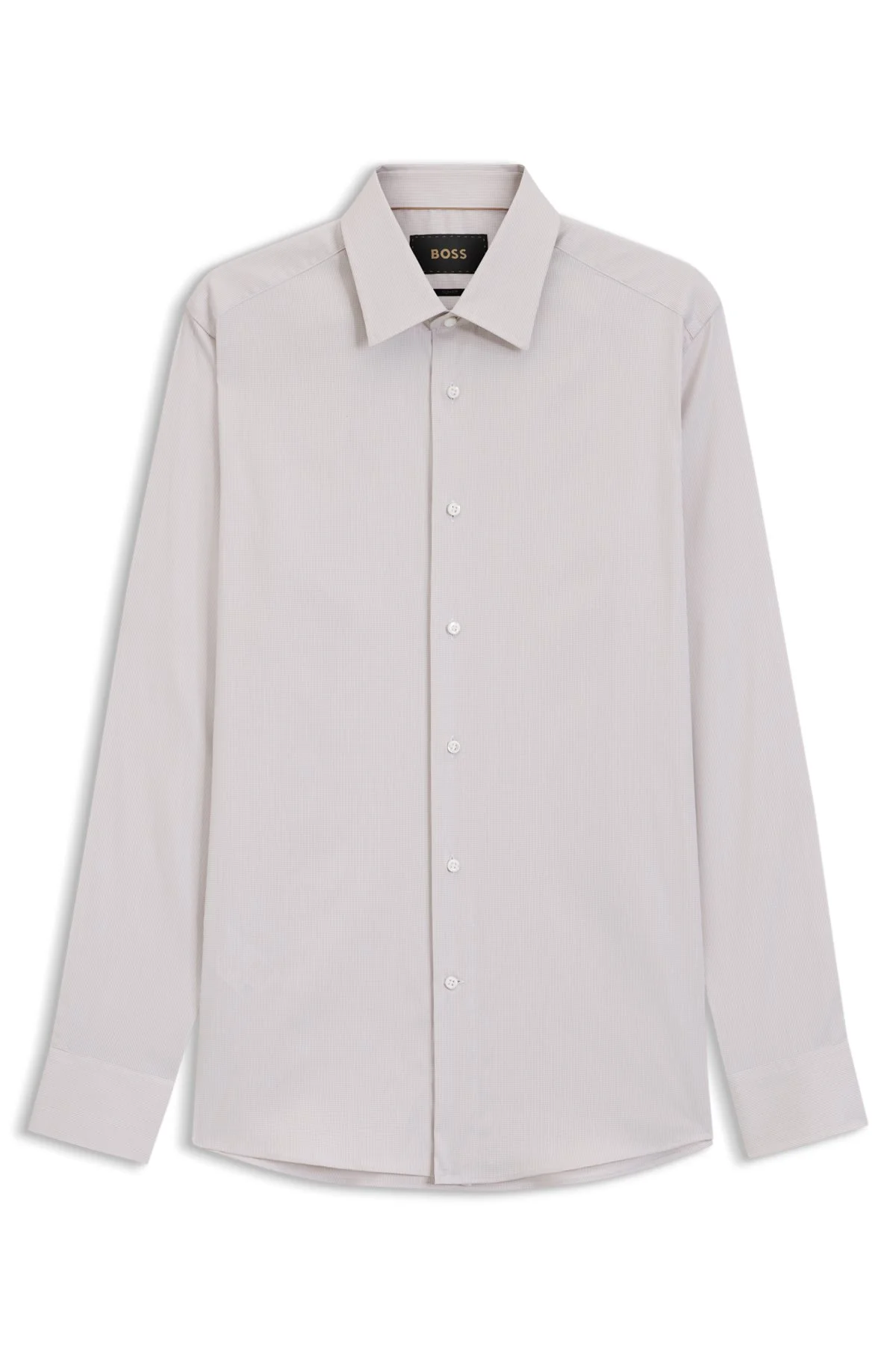 SLIM-FIT SHIRT IN A STRUCTURED COTTON BLEND - 1