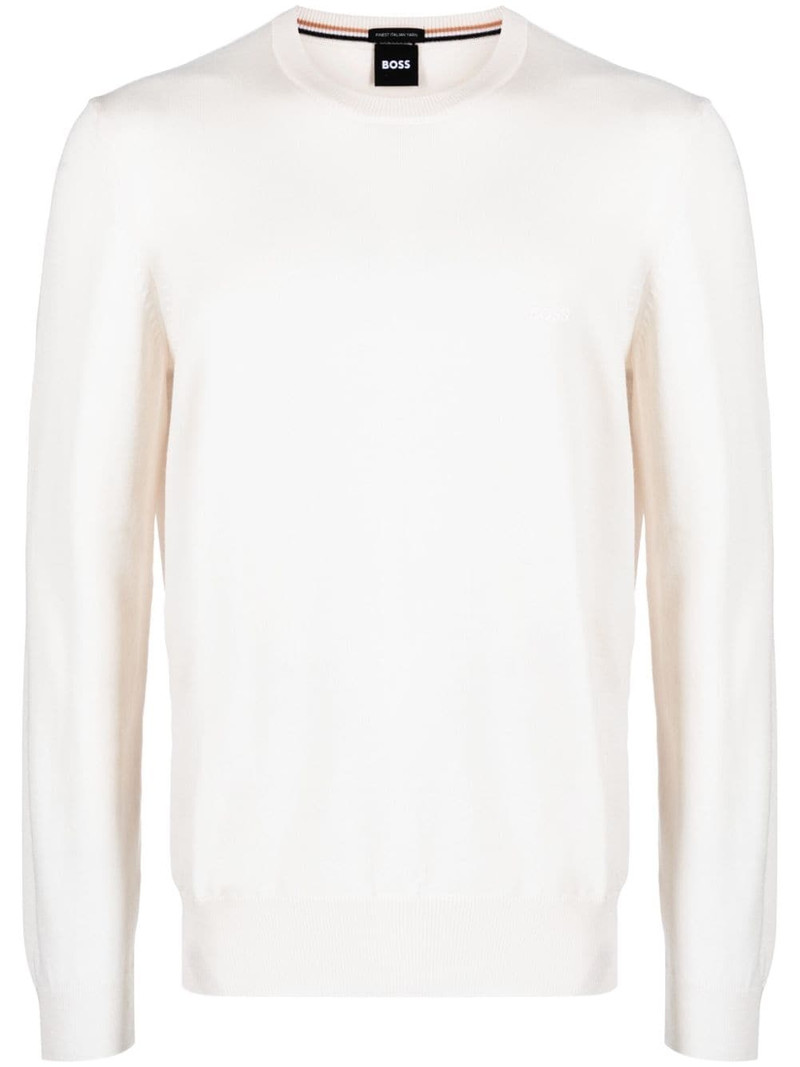 logo-embroidered cotton jumper 1