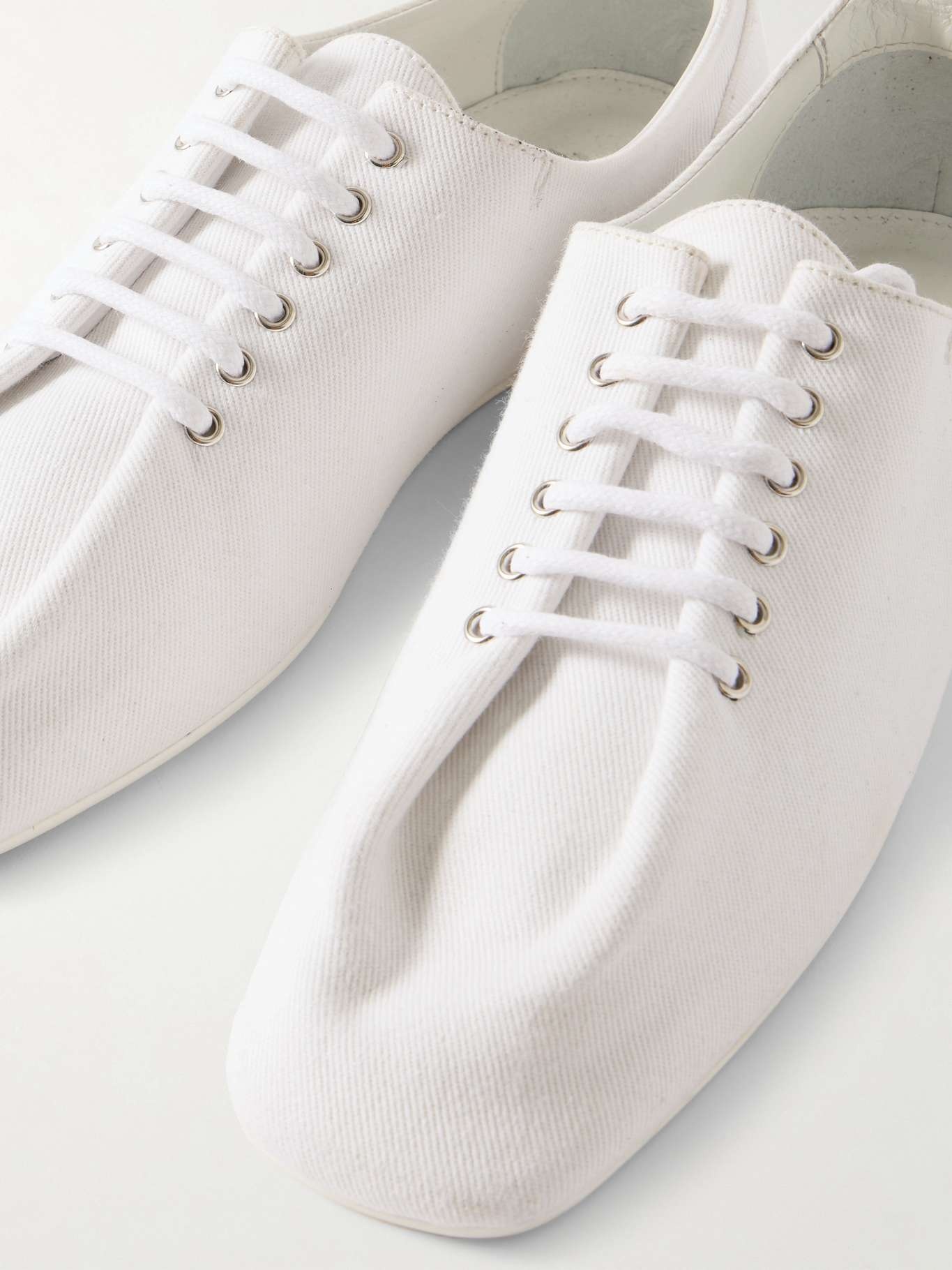 Recycled cotton-twill sneakers White - 4