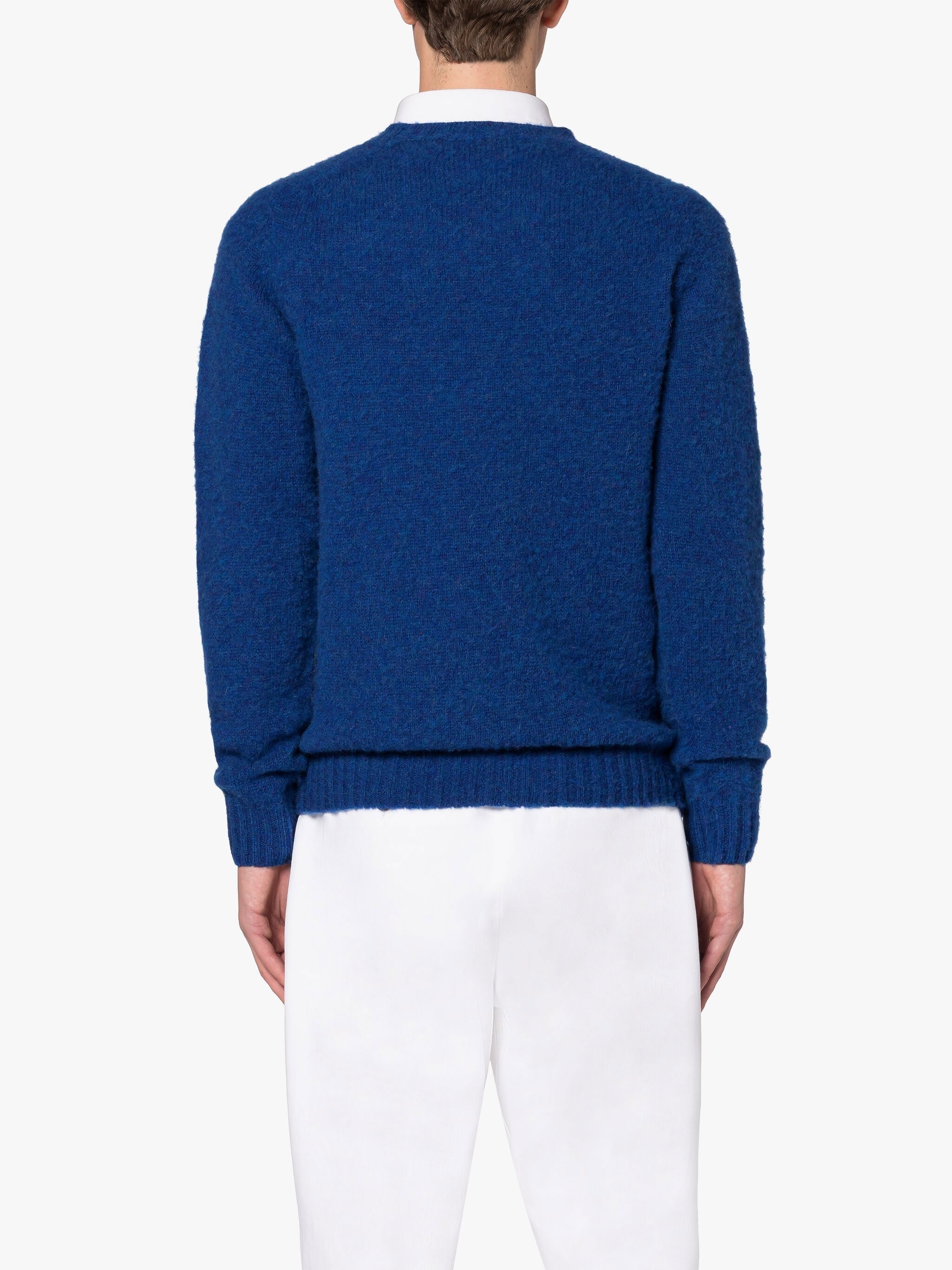 HUTCHINS BLUE WOOL CREWNECK SWEATER - 4