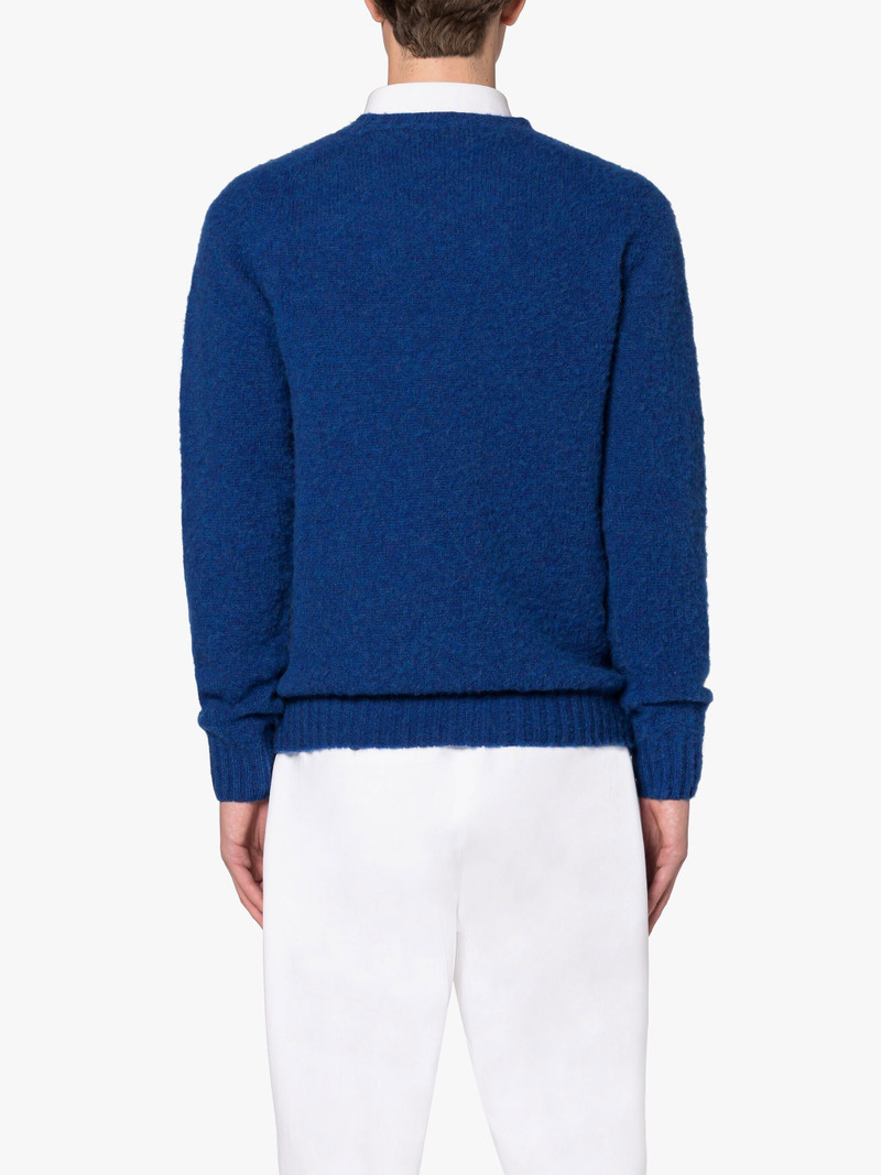 HUTCHINS BLUE WOOL CREWNECK SWEATER 4