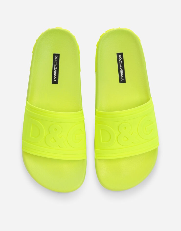 Fluorescent rubber beachwear sliders with D&G logo - 4