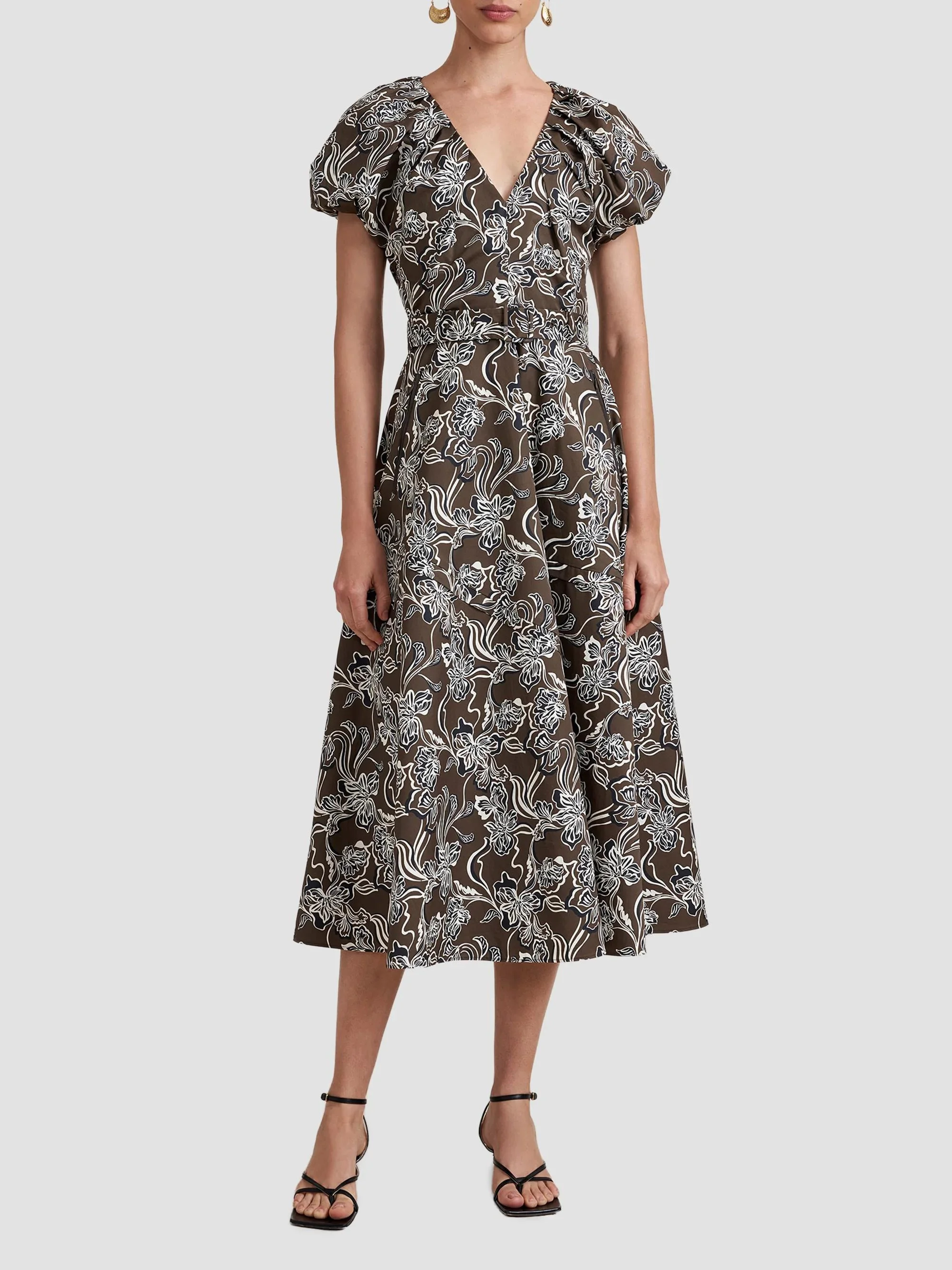 Women's Avalon Dress - Taupe Floral - 1
