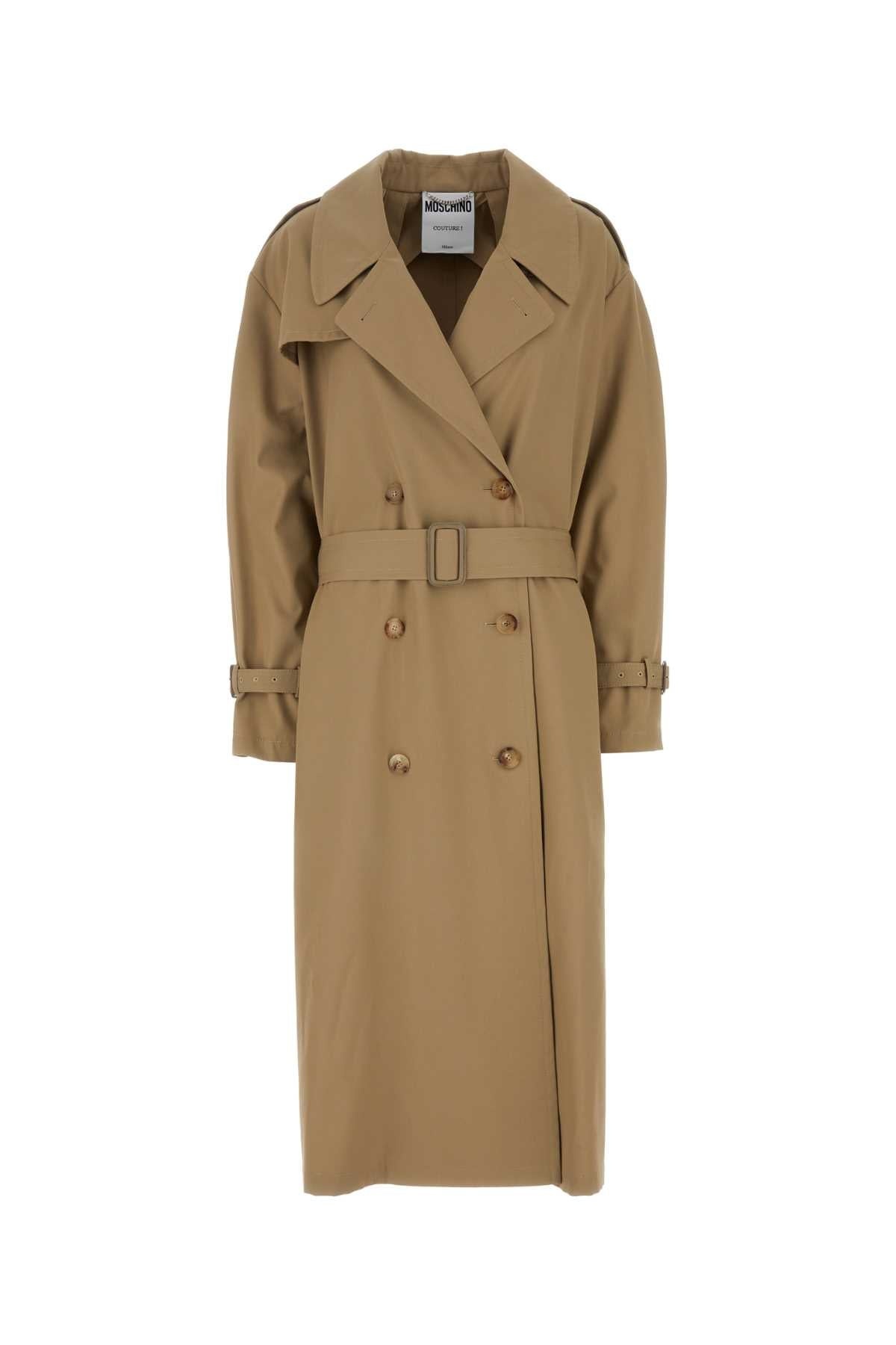 トレンチコート MOSCHINO Beige Gabardine Oversize Trench Coat Moschino Moschino Women Beige Gabardine Oversize Trench Coat