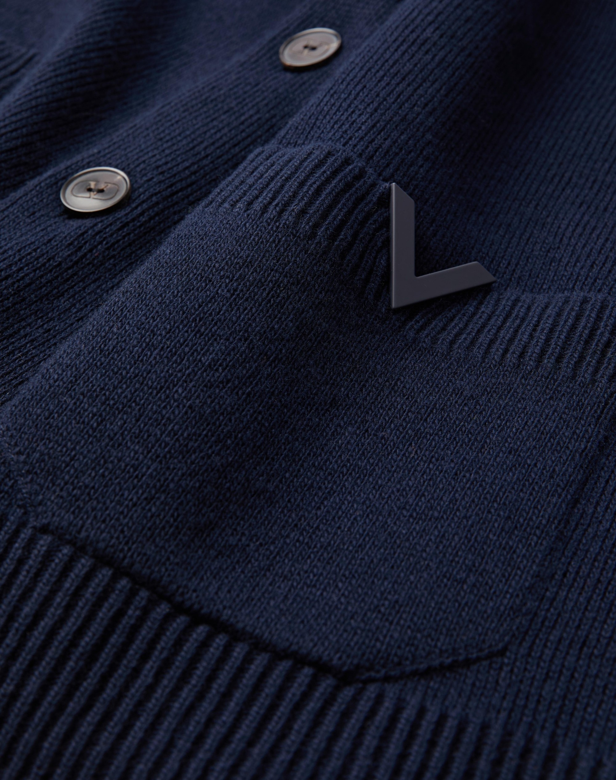 WOOL CARDIGAN WITH RUBBERIZED V DETAIL - 3