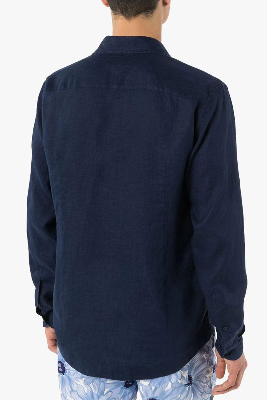 Cutaway Collar Tailored Fit Linen Giles Shirt - 3