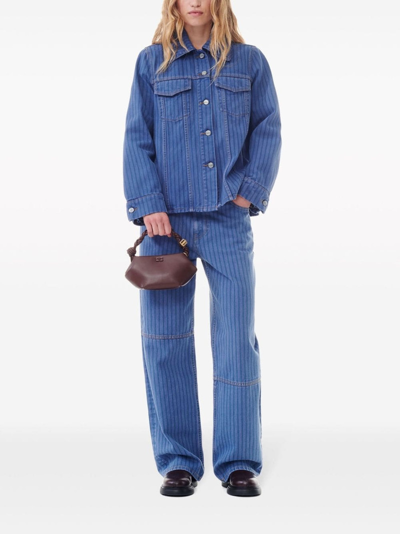GANNI striped denim jacket outlook