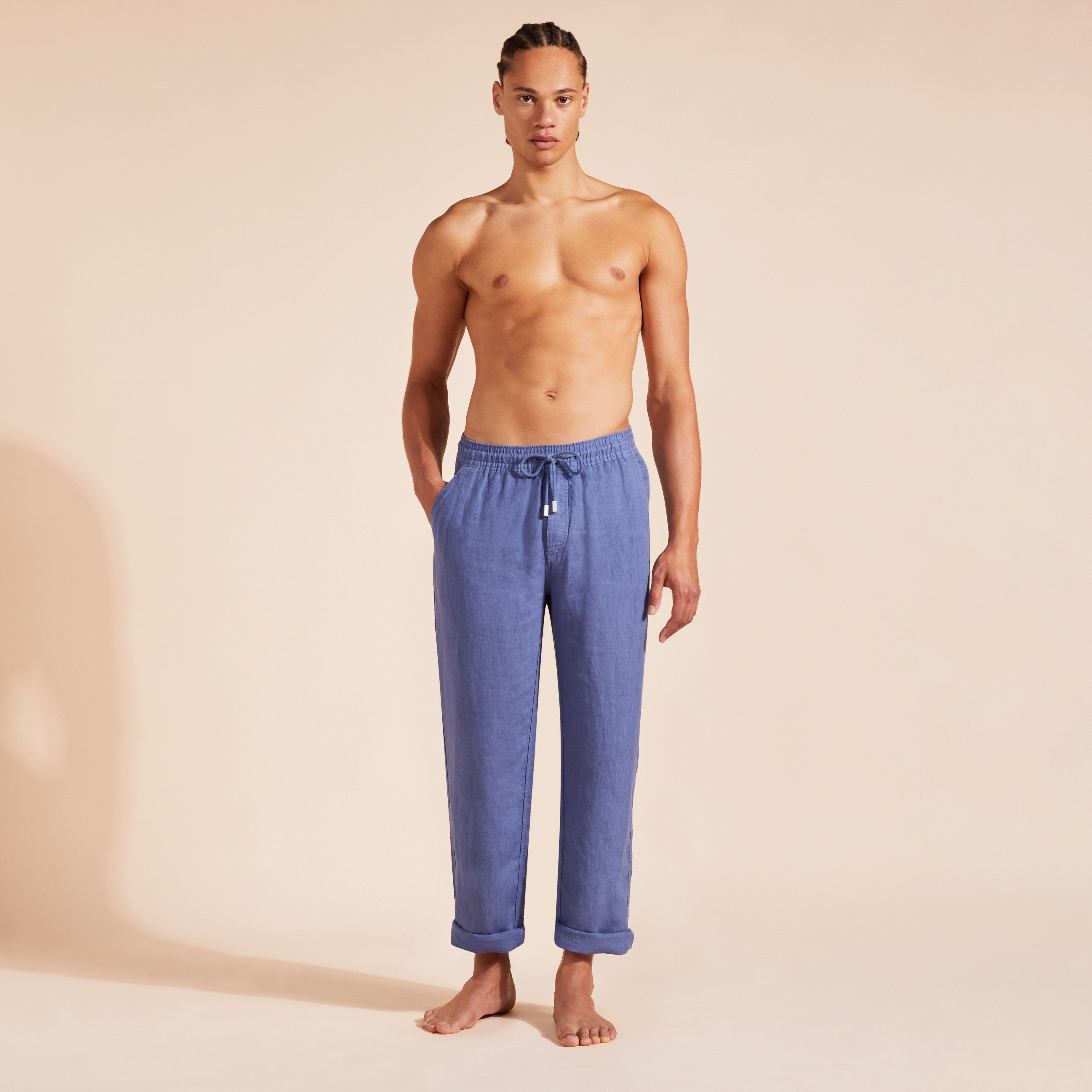 Men Linen Pants Solid - 3