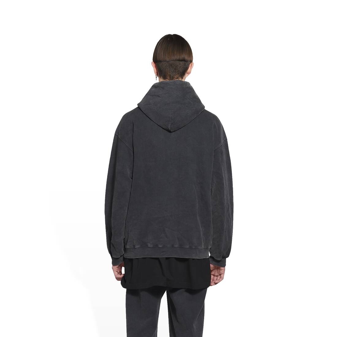 Men's Sporty B Medium Fit Hoodie in Black - 4