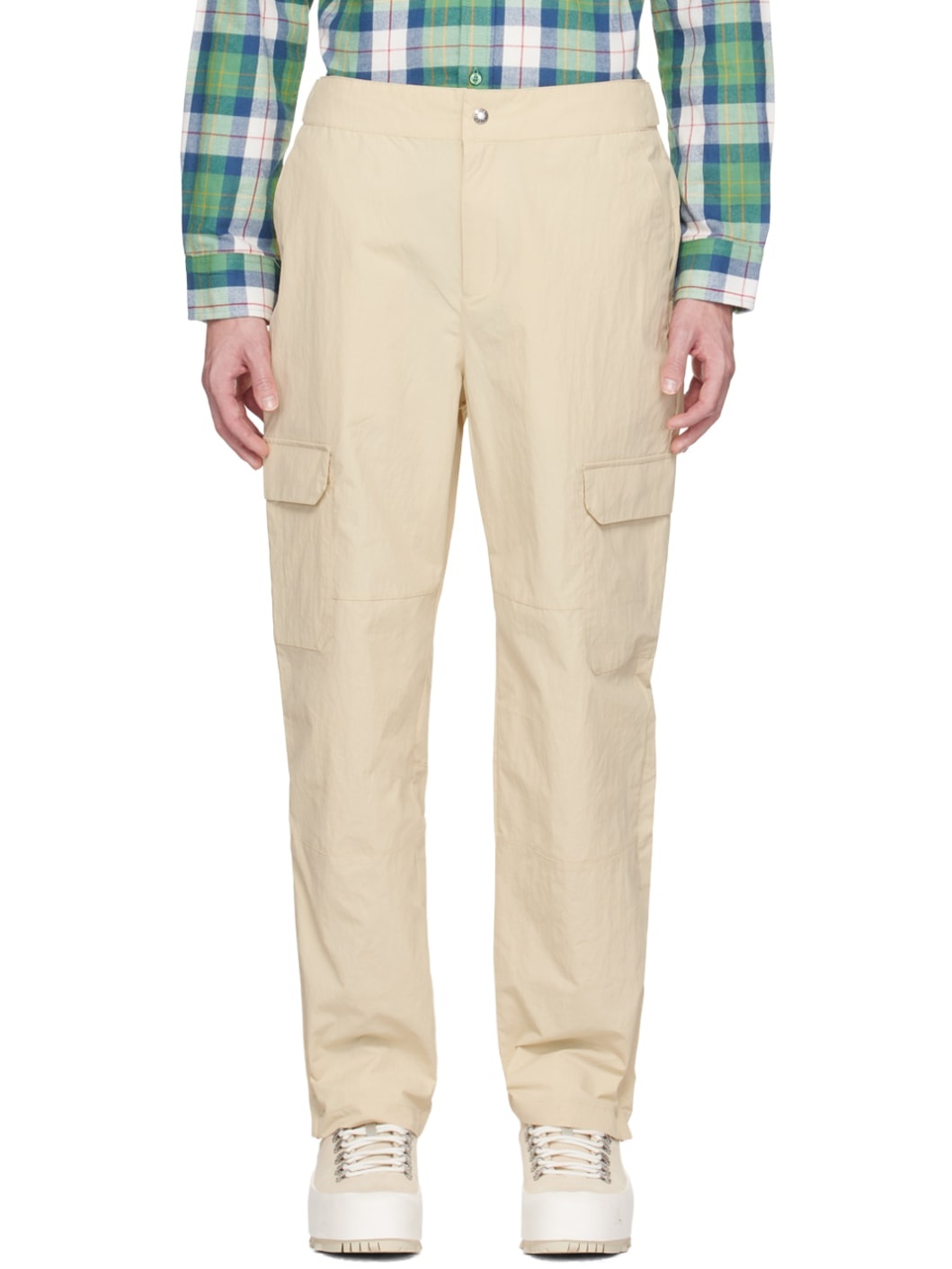 Beige Low-Fi Hi-Tek Cargo Pants - 1