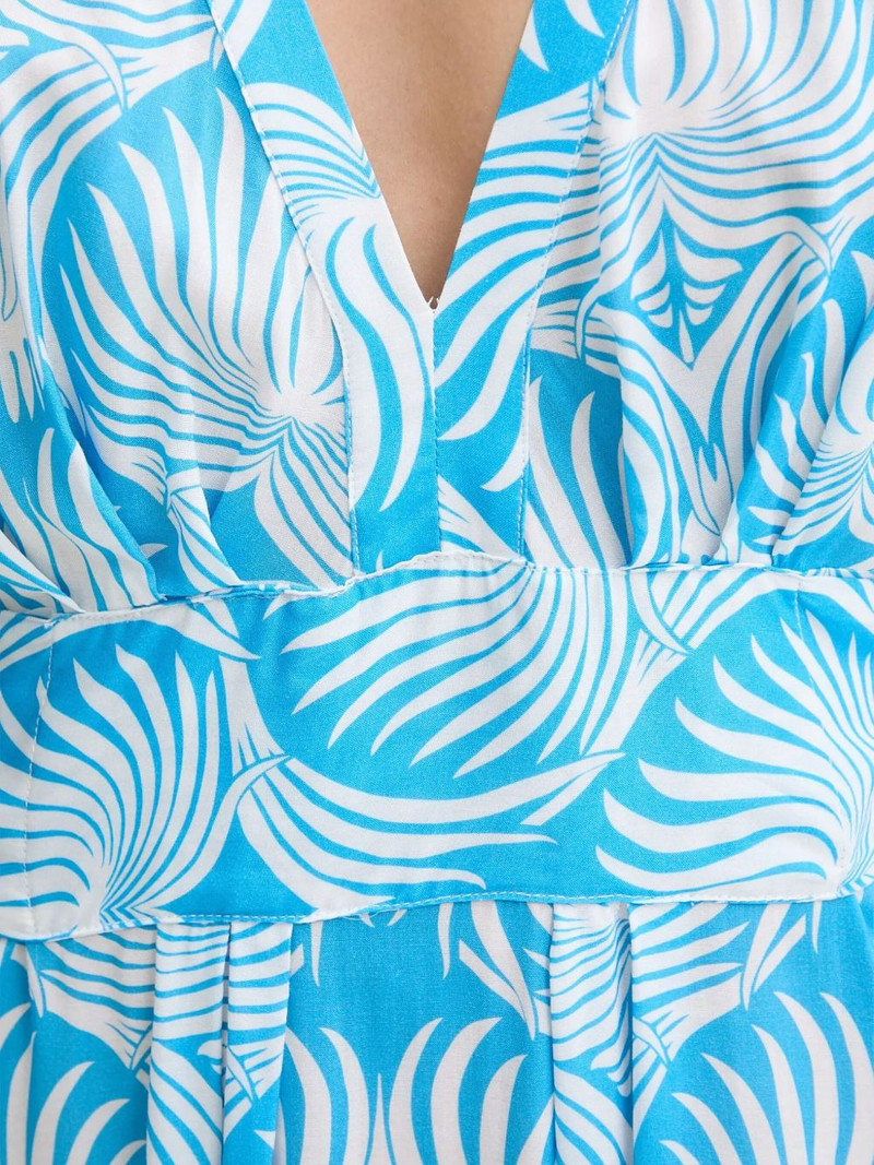 leaf-print pleated maxi dress 4