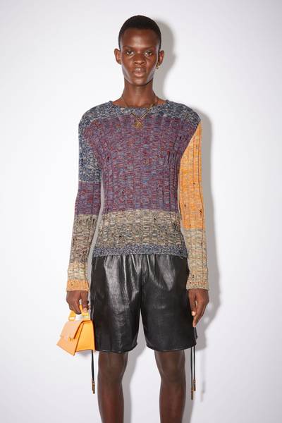 Acne Studios Distressed sweater - Dark red/multi outlook