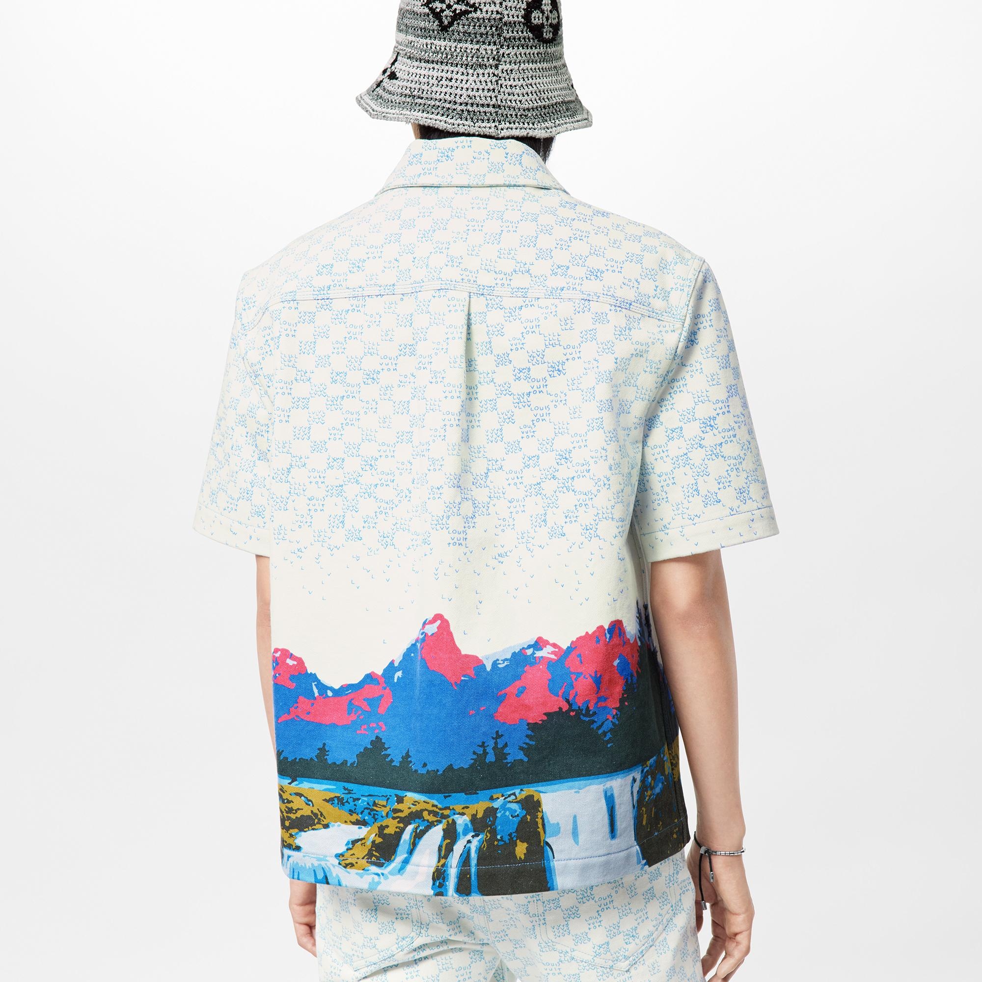 Landscape Short-Sleeved Denim Shirt - 4