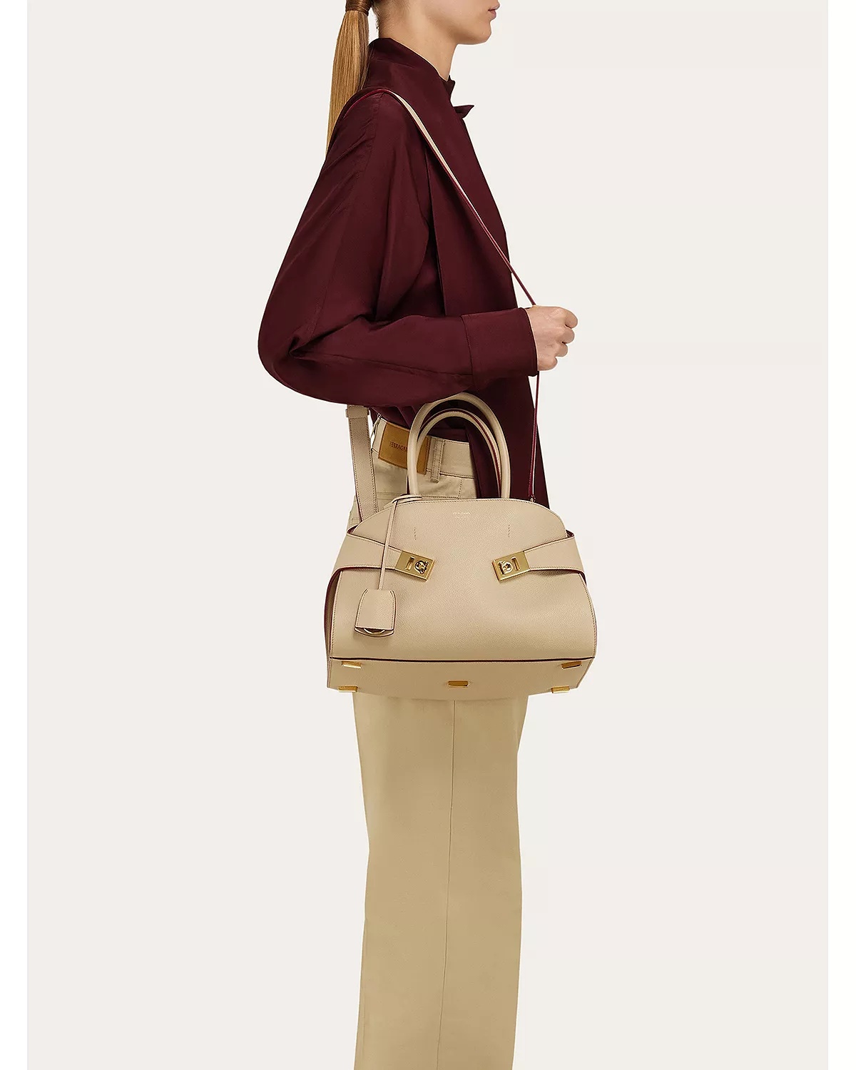 Small Hug Leather Top Handle Bag - 2