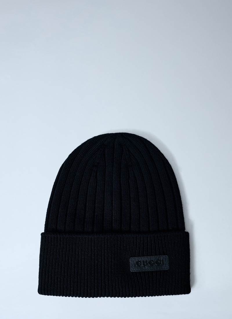 Gucci Men Logo Motif Beanie Hat - 1