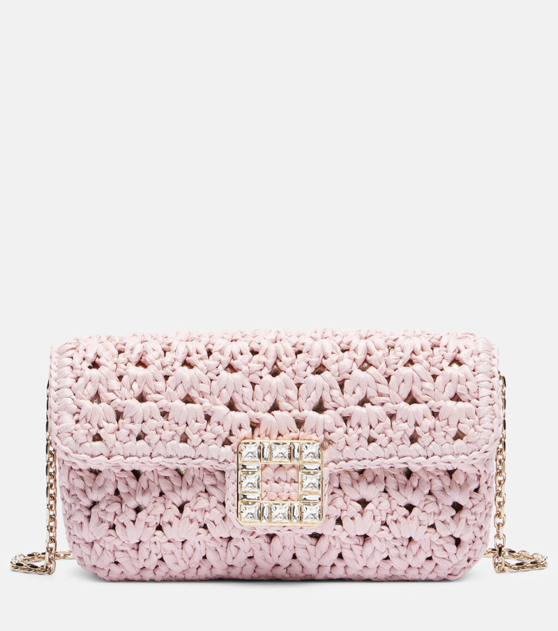 Jeu De Fille embellished raffia clutch 1