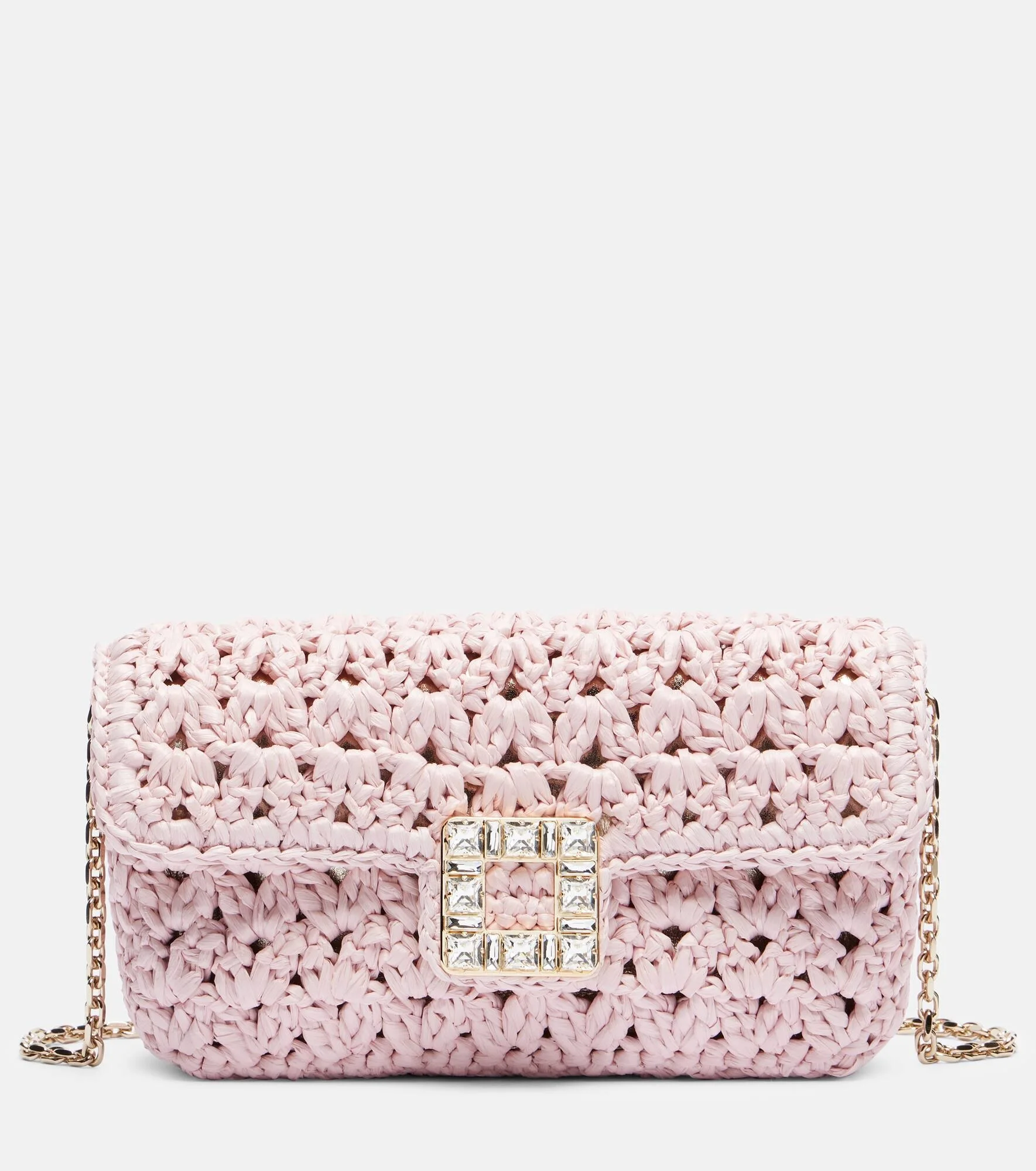 Jeu De Fille embellished raffia clutch - 1