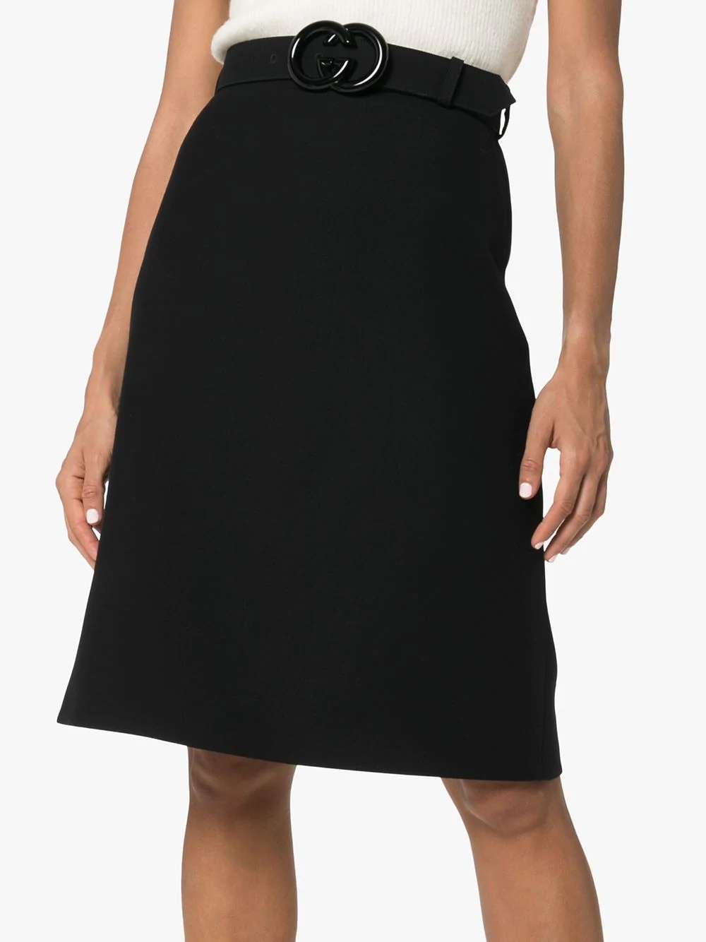 GG belted midi skirt - 3