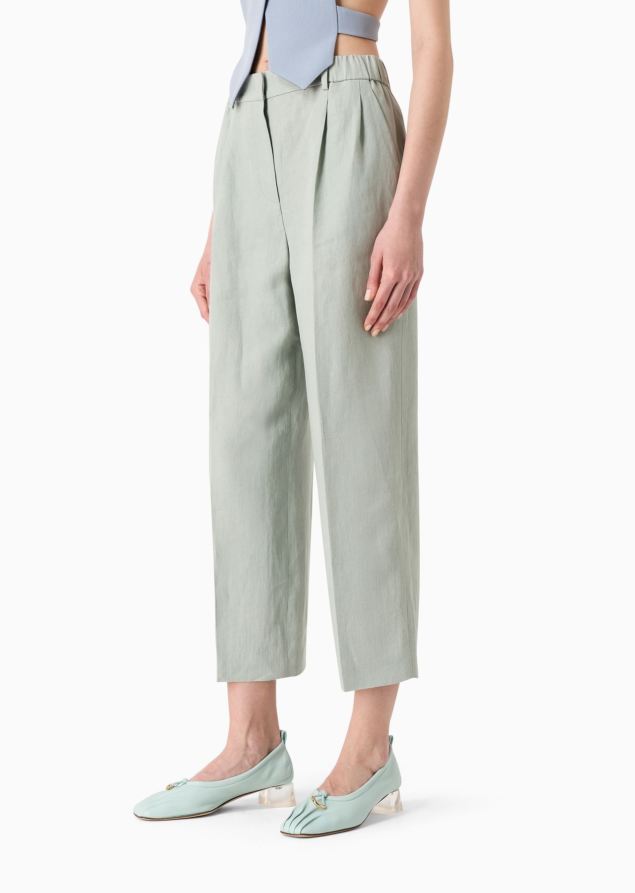 Wide-legged linen trousers - 2