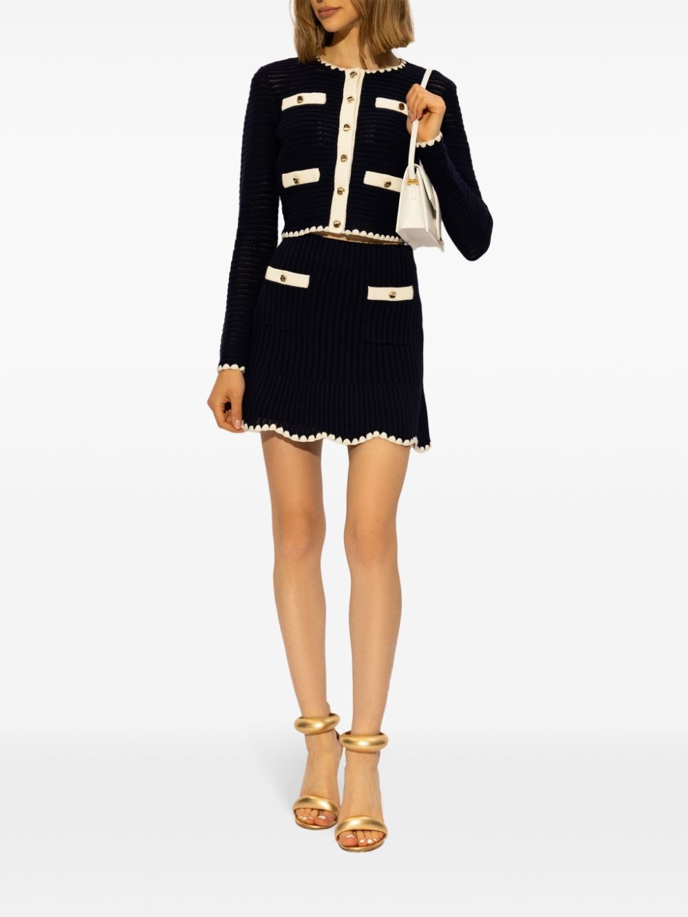 crochet-knit cropped cardigan - 2