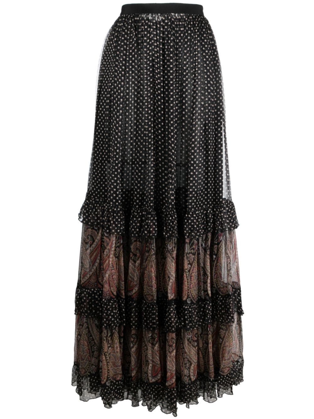 ETRO leather A-line skirt - Black