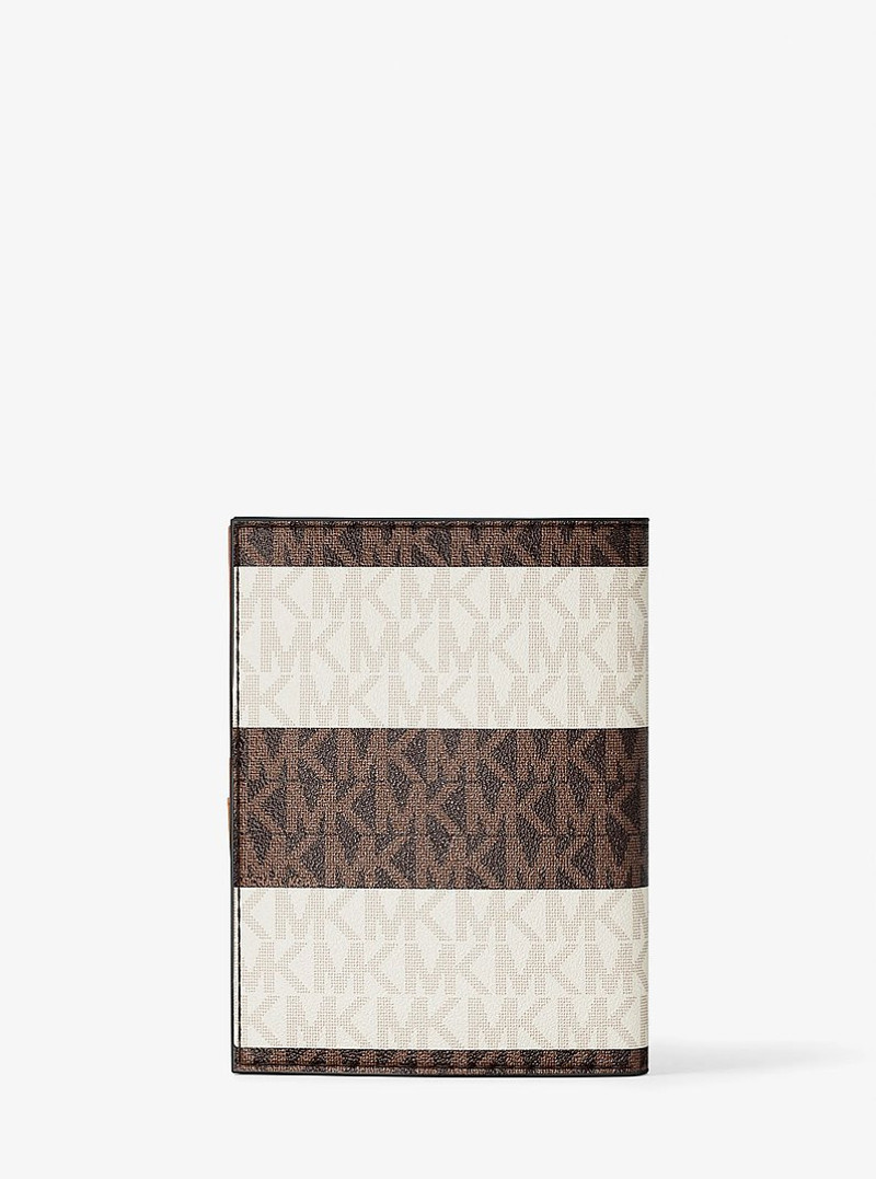 Jet Set Travel Medium Striped Signature Logo Passport Case 3